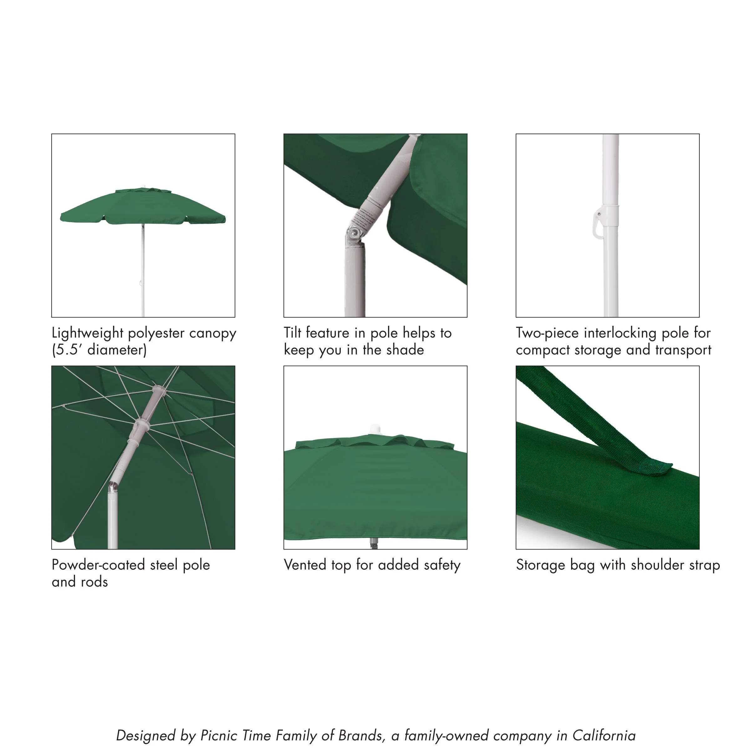 Picnic Time 5.5 Ft. Portable Beach Umbrella - Image 197