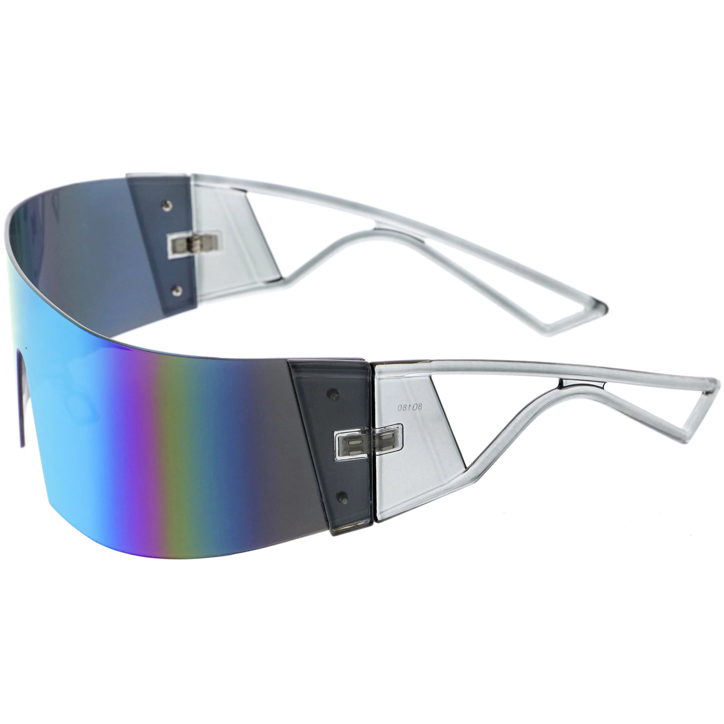 zeroUV 80s Retro Wrap Around One Piece Futuristic Sunglasses D305 - Image 12