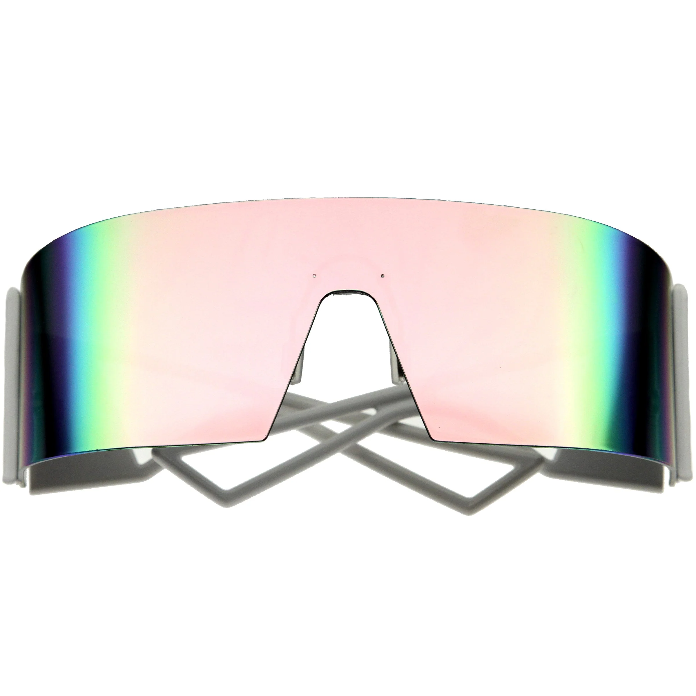 zeroUV 80s Retro Wrap Around One Piece Futuristic Sunglasses D305 - Image 16