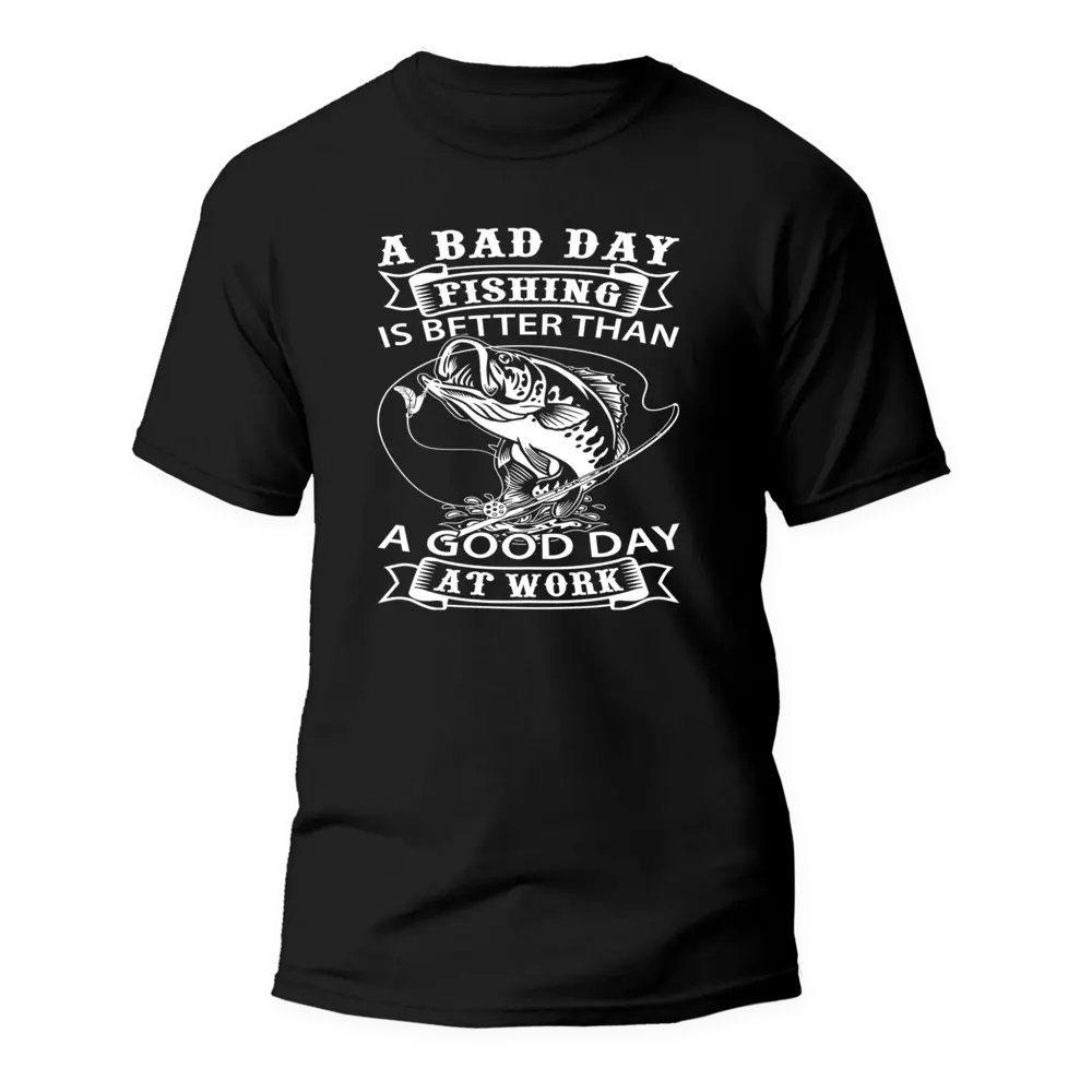 Outdoorzees A Bad Day Fishing T-Shirt - Image 2