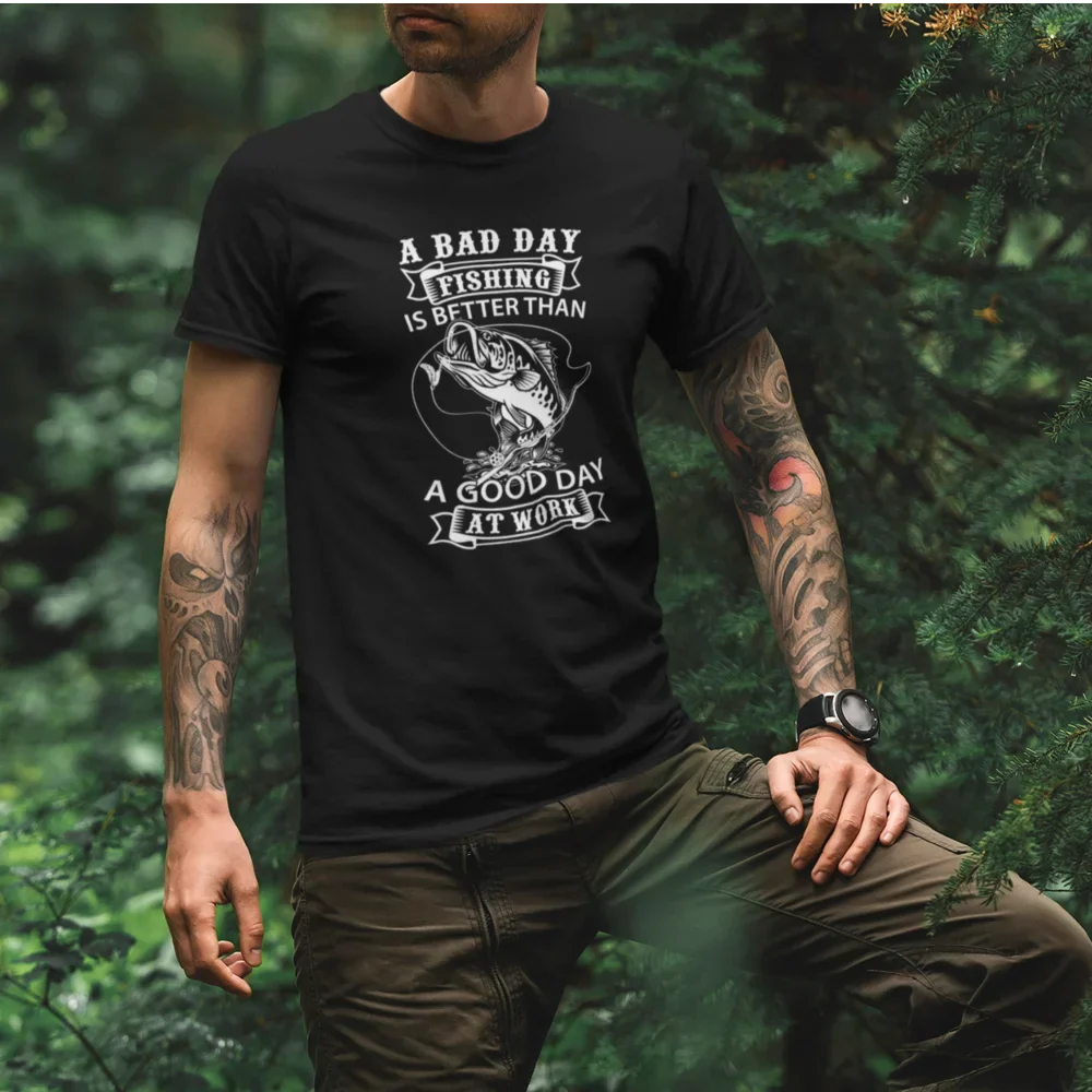 Outdoorzees A Bad Day Fishing T-Shirt - Image 4