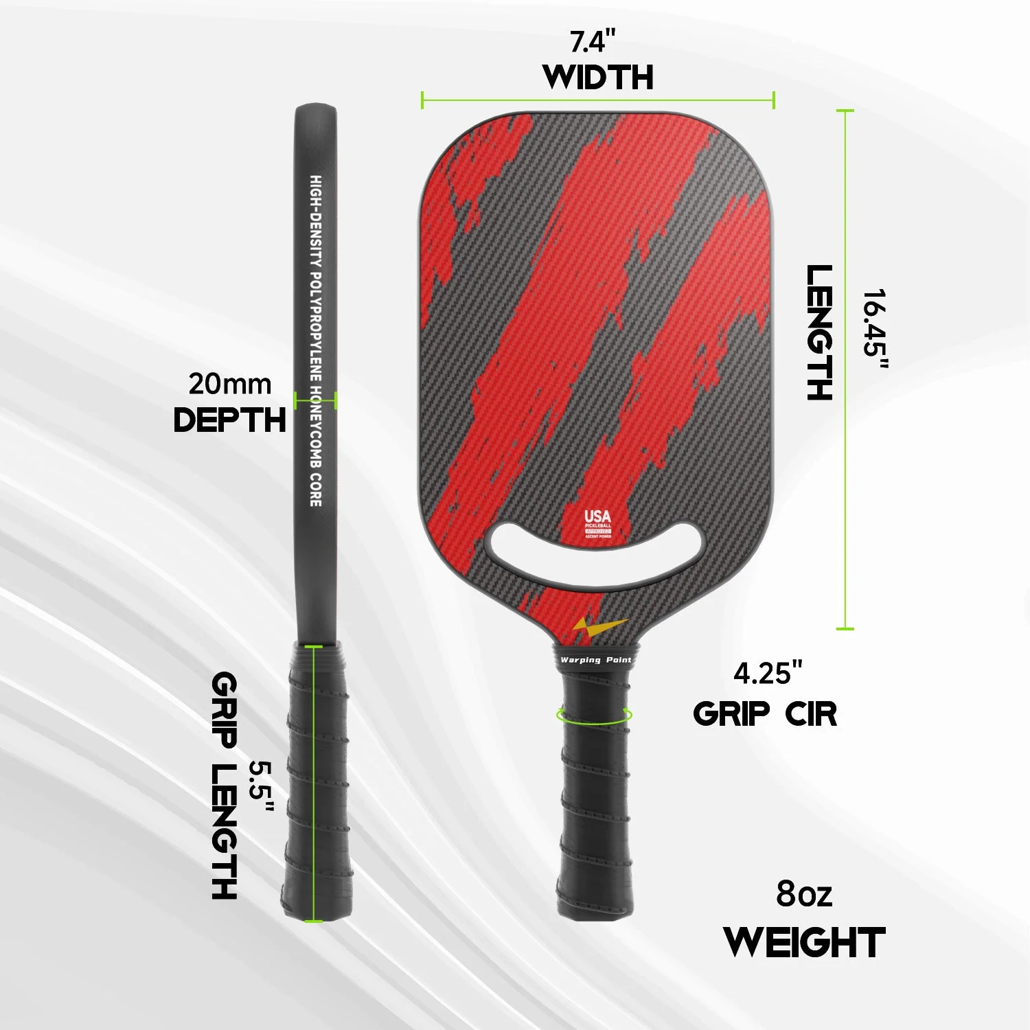Warping Point Ascent Pickleball Paddle - Power - Image 6
