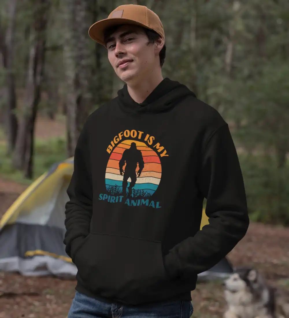 Outdoorzees Bigfoot Is My Spirit Animal Unisex Hoodie - Image 7