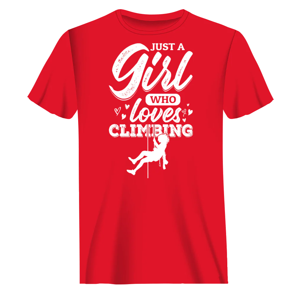 Outdoorzees Climbing Just A Girl Who Loves Climbing Man T-Shirt - Image 2