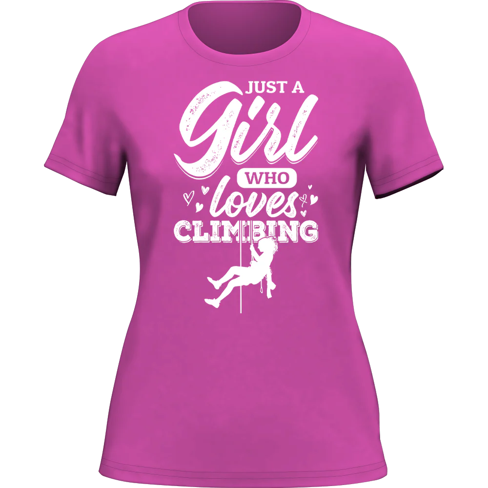 Outdoorzees Climbing Just A Girl Who Loves Climbing T-Shirt for Women