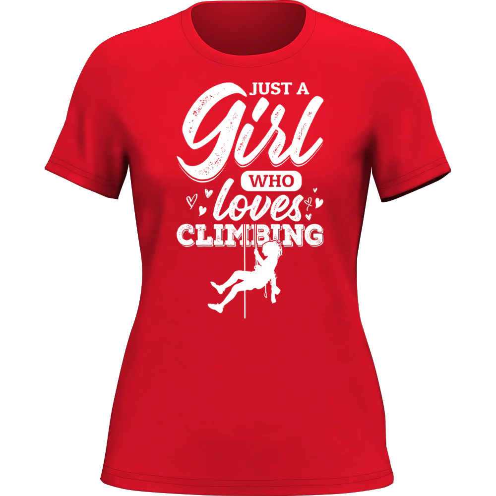 Outdoorzees Climbing Just A Girl Who Loves Climbing T-Shirt for Women - Image 2