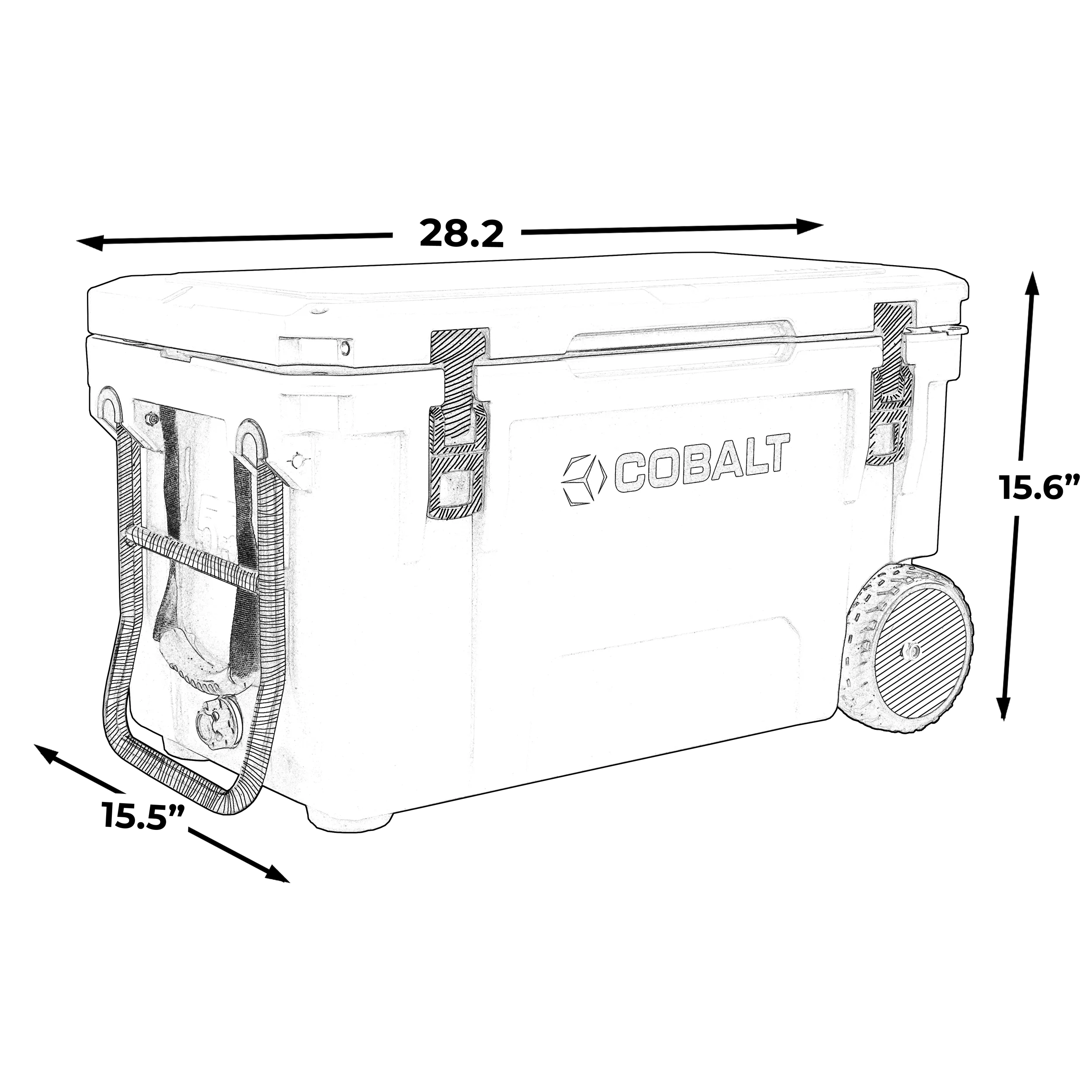 Caddis Sports Cobalt 55 Quart with Wheels Roto-Molded Super Cooler - Image 4