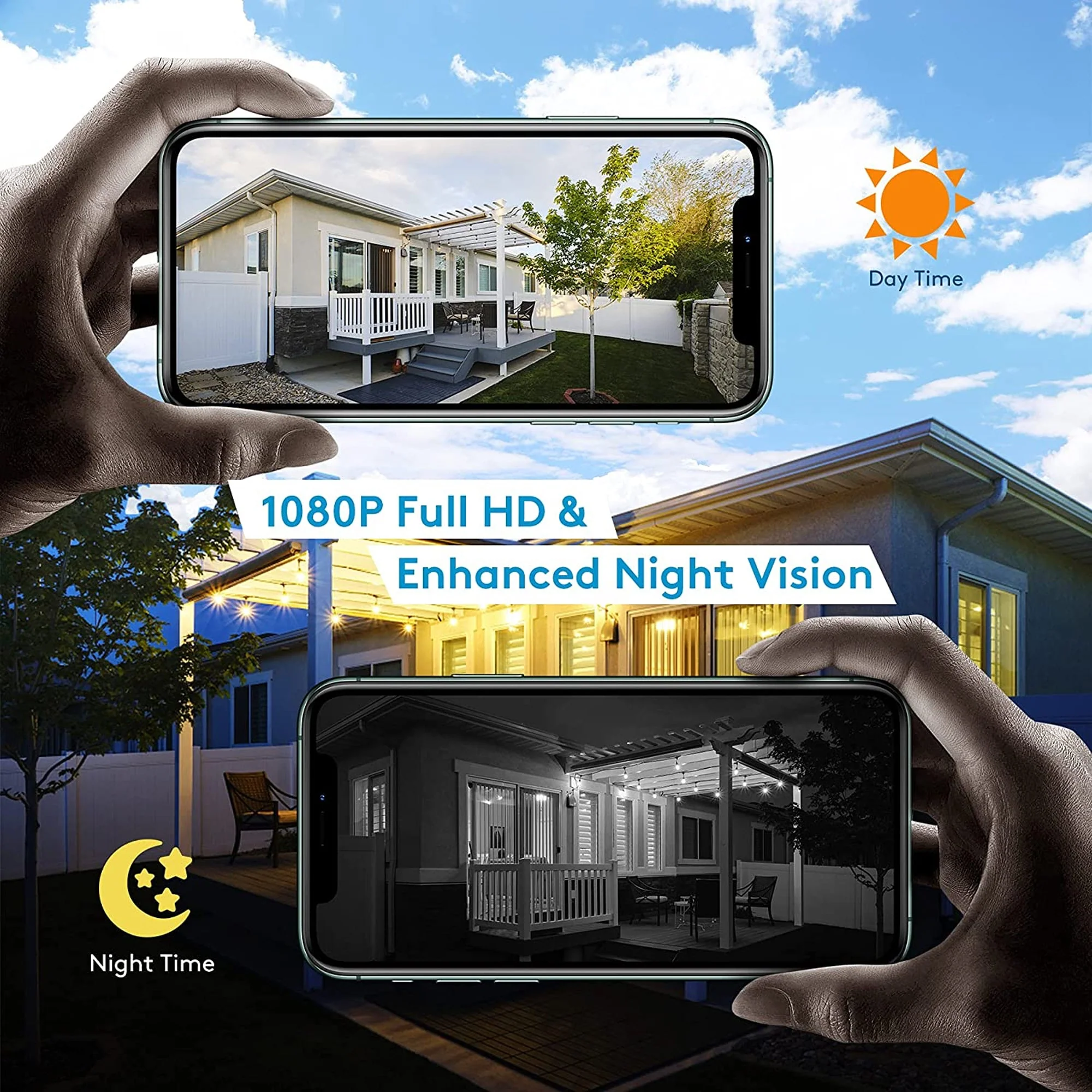 DEKCO WiFi Rotating Outdoor Solar Dome Home Security Camera with Motion Alarm - Image 4