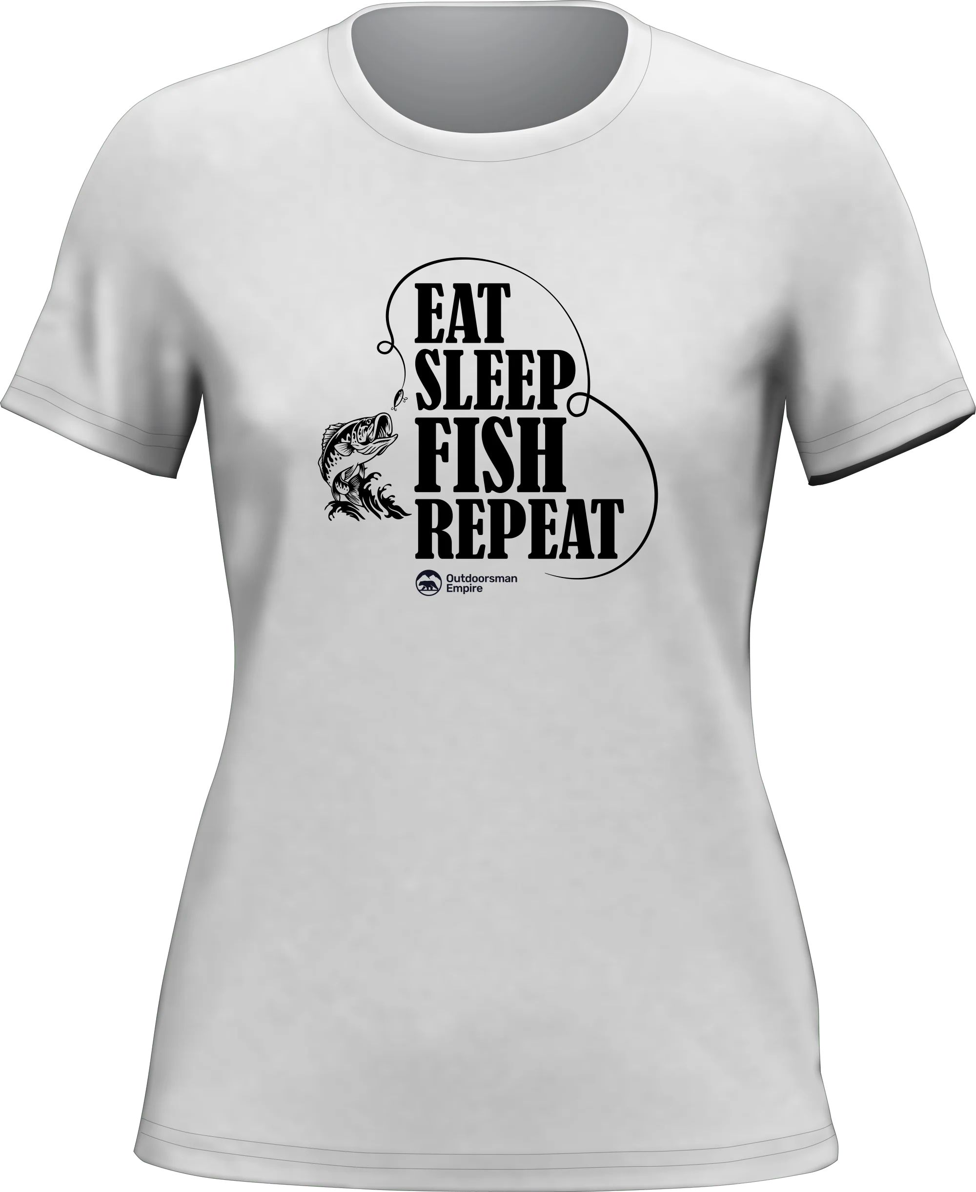 Outdoorzees Eat Sleep Fish Repeat T-Shirt for Women - Image 2