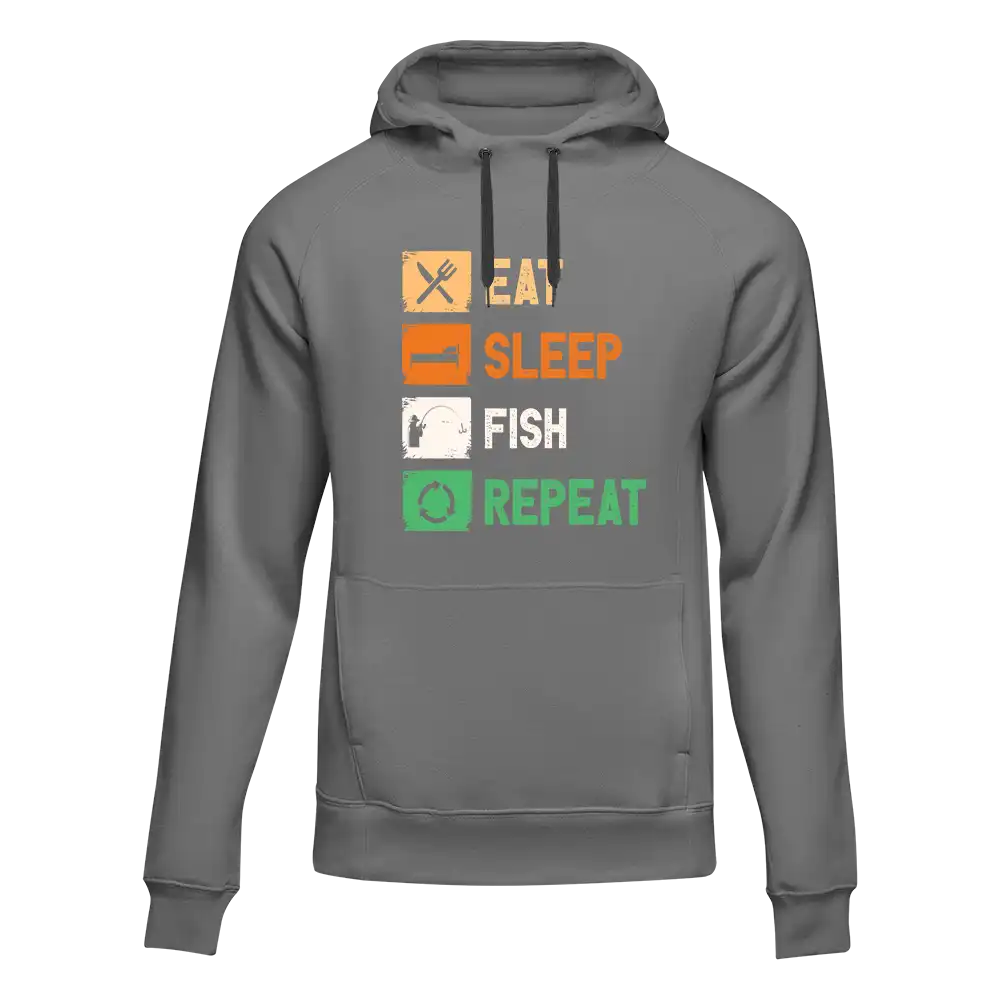 Outdoorzees Eat Sleep Fishing Repeat Unisex Hoodie - Image 5