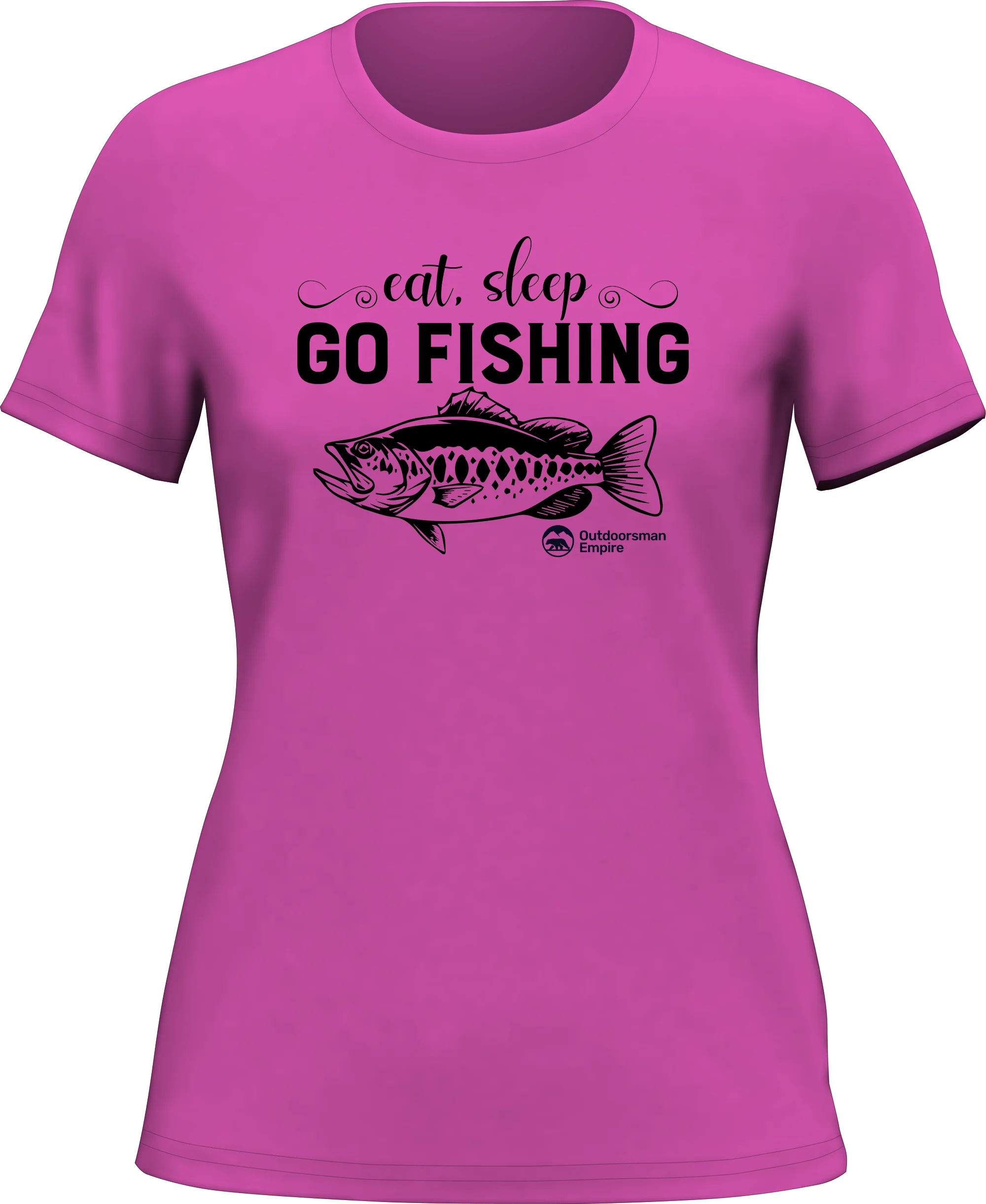 Outdoorzees Eat Sleep Go Fishing T-Shirt for Women - Image 3
