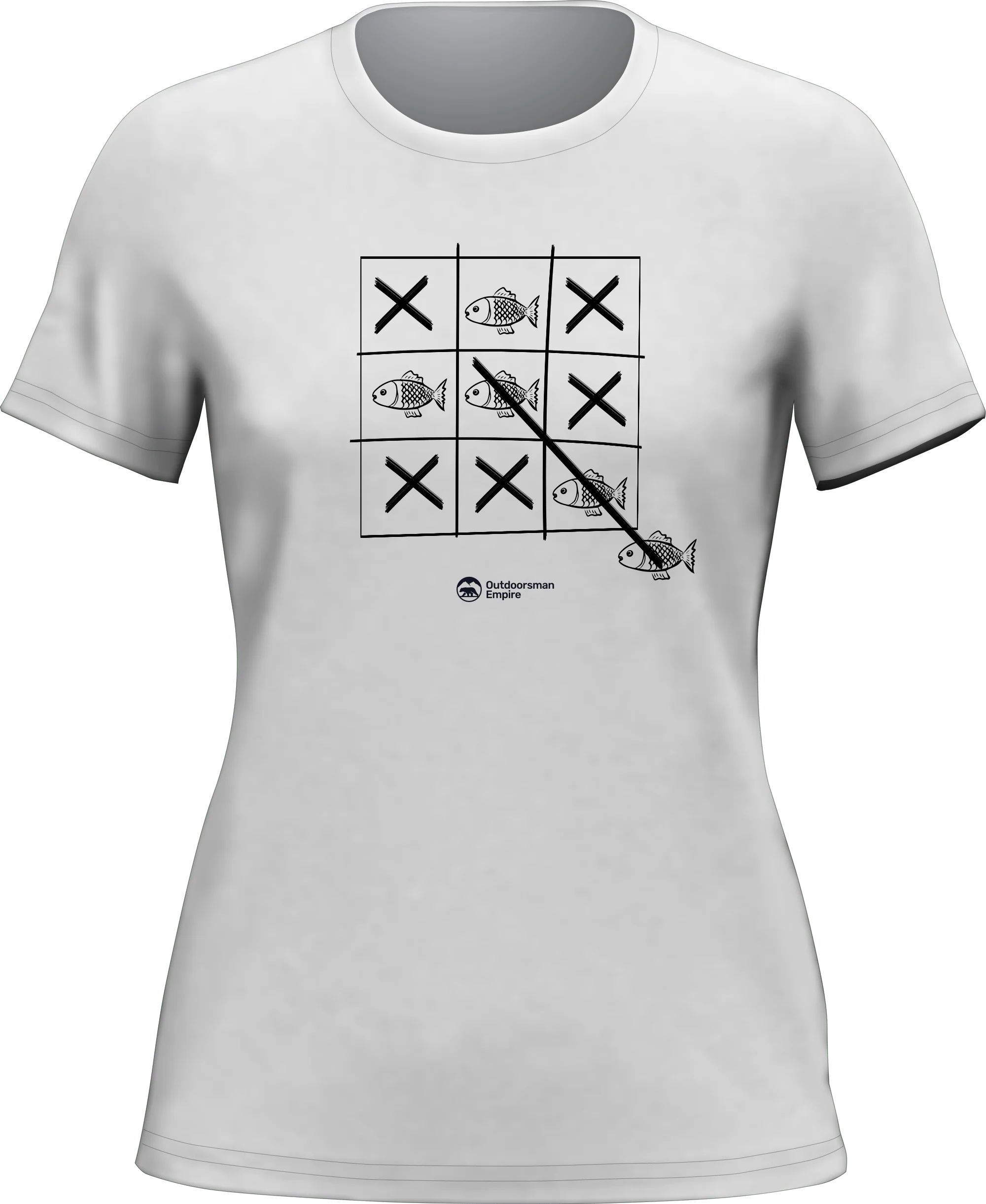 Outdoorzees Fish Tick Tack Toe T-Shirt for Women - Image 2