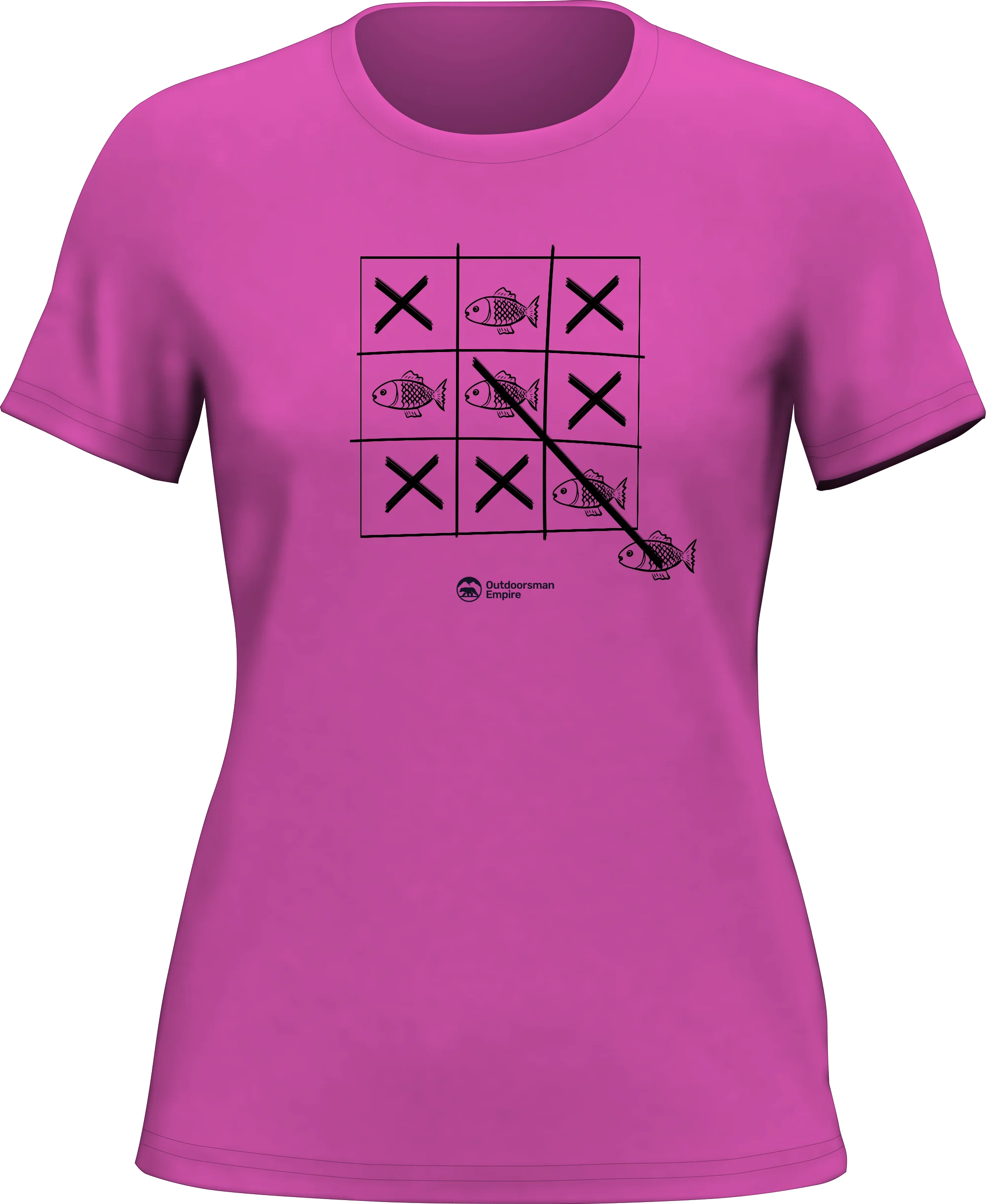 Outdoorzees Fish Tick Tack Toe T-Shirt for Women - Image 3