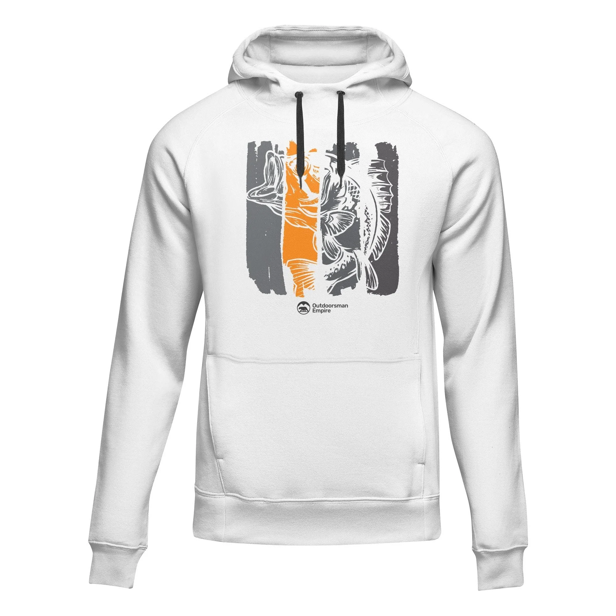 Outdoorzees Fishing Grunge Bars' Adult Fleece Hoodie - Image 2