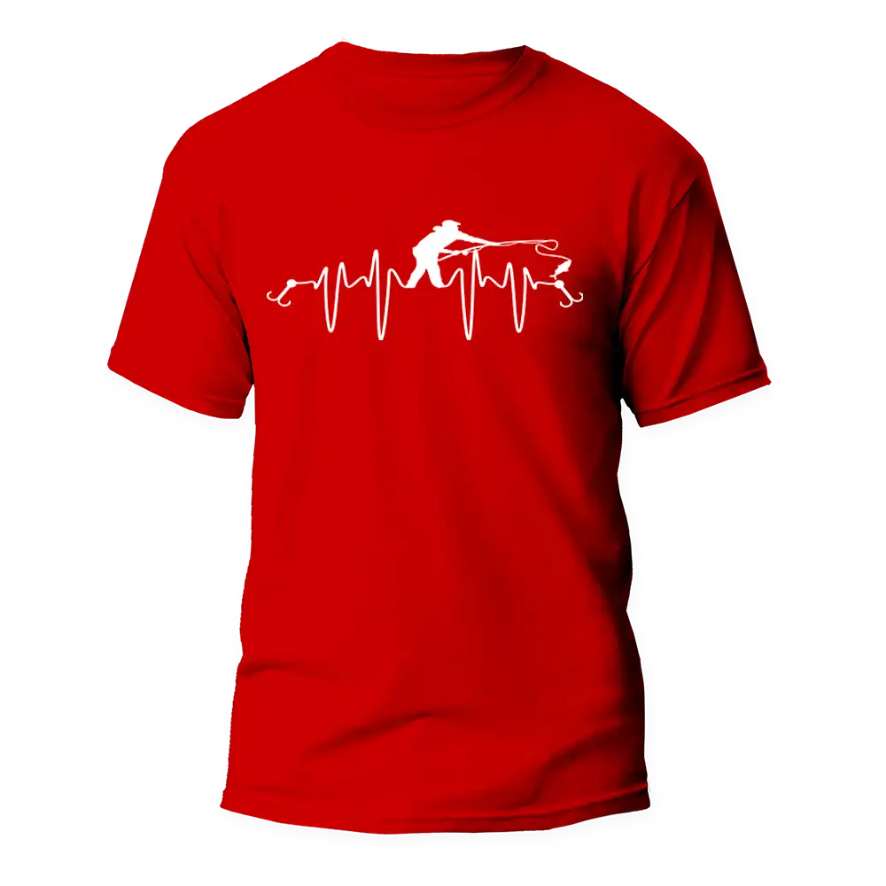 Outdoorzees Fishing Heart Beat Man T-Shirt - Image 2