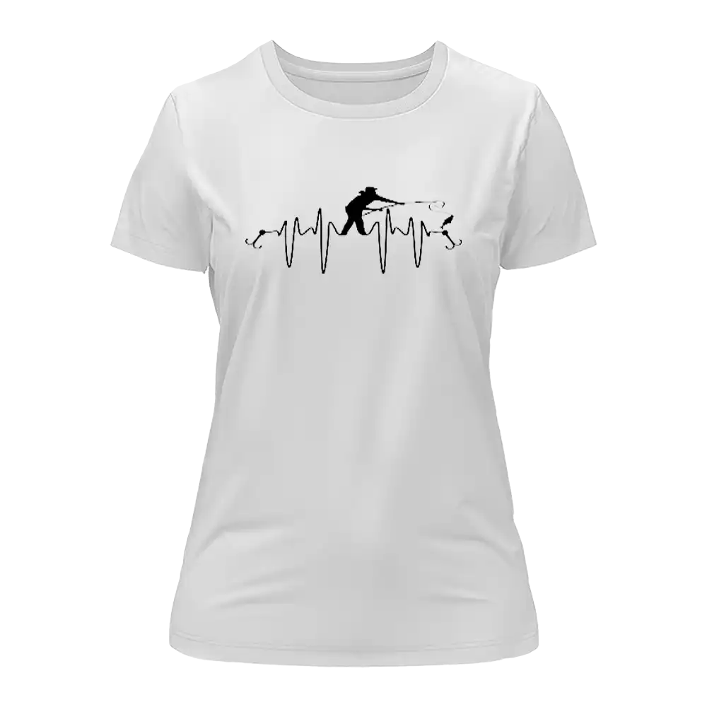 Outdoorzees Fishing Heart Beat T-Shirt for Women - Image 4