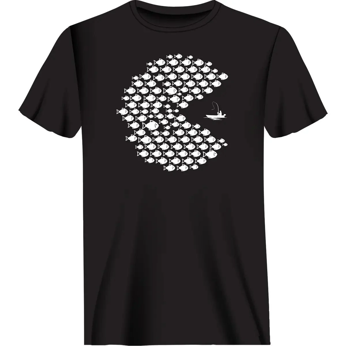 Outdoorzees Fishing Pacman Style Man T-Shirt