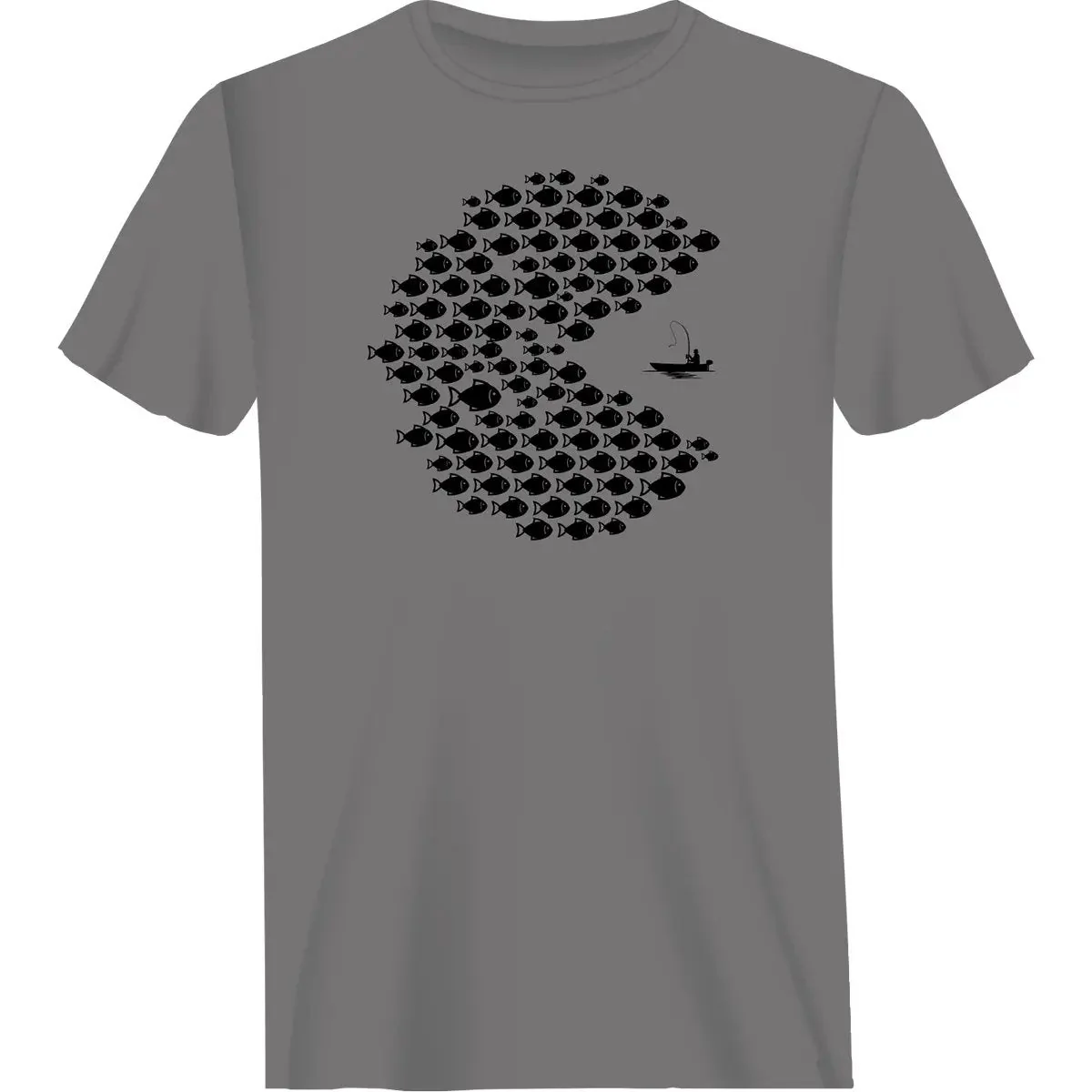 Outdoorzees Fishing Pacman Style Man T-Shirt - Image 2