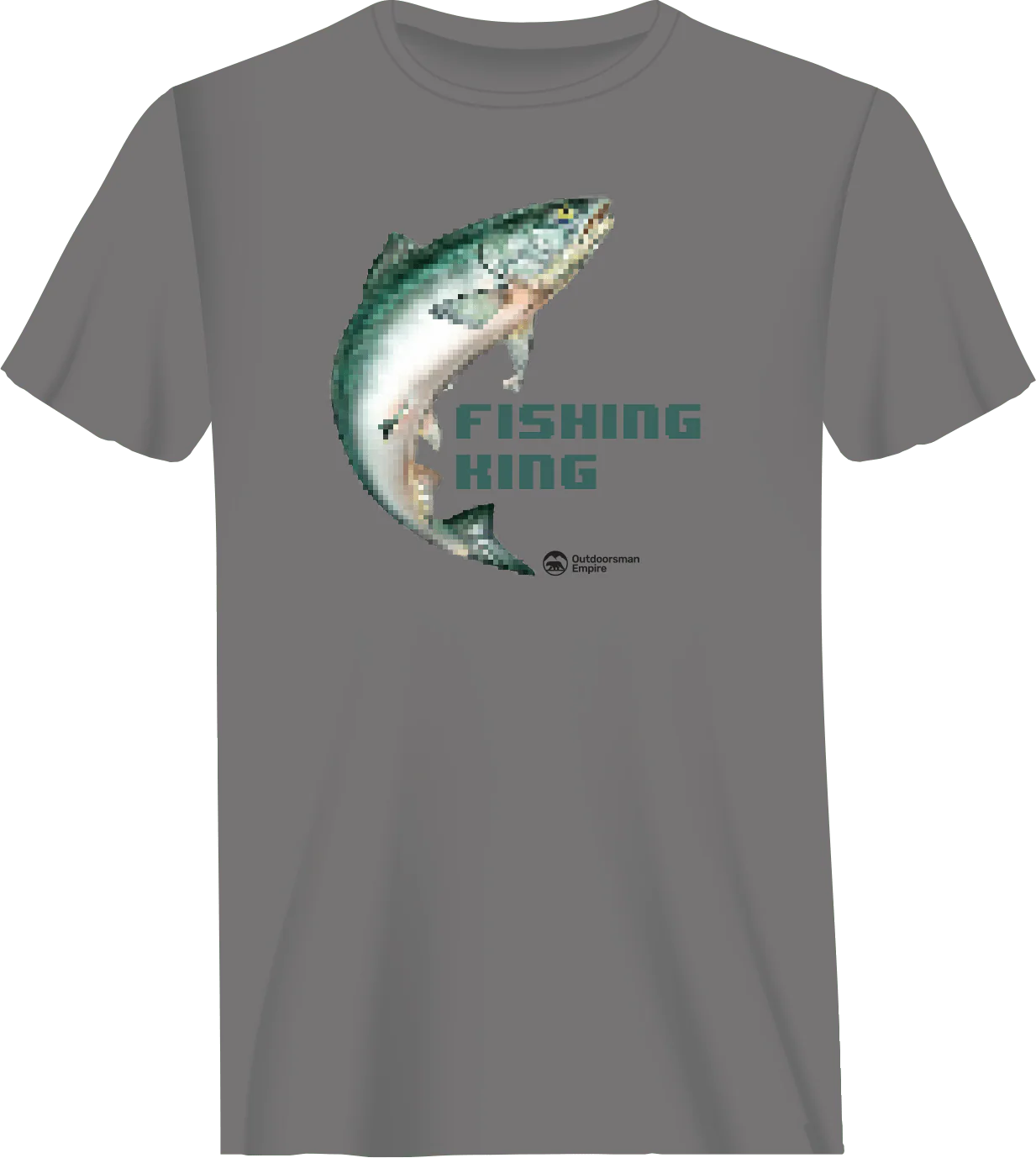 Outdoorzees Fishing Pixelated Man T-Shirt - Image 2