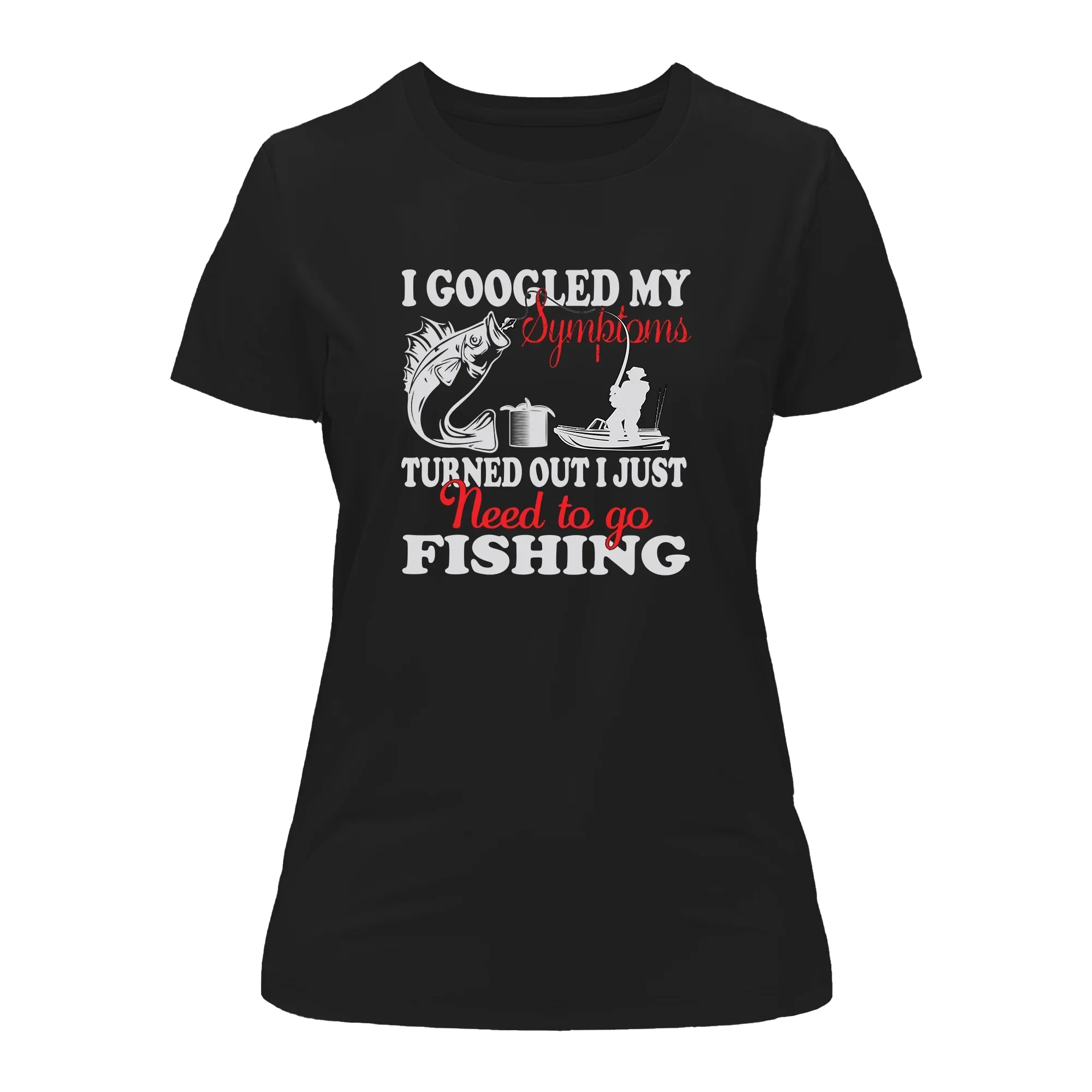 Outdoorzees Fishing Symptoms T-Shirt for Women