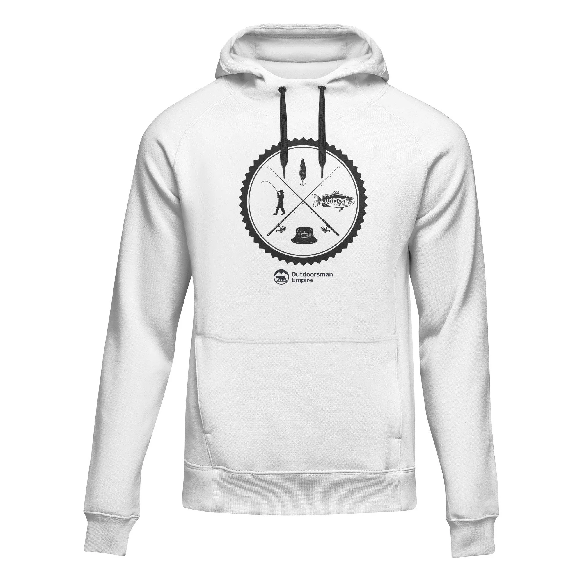 Outdoorzees Fishing Vintage v2' Adult Fleece Hoodie - Image 2