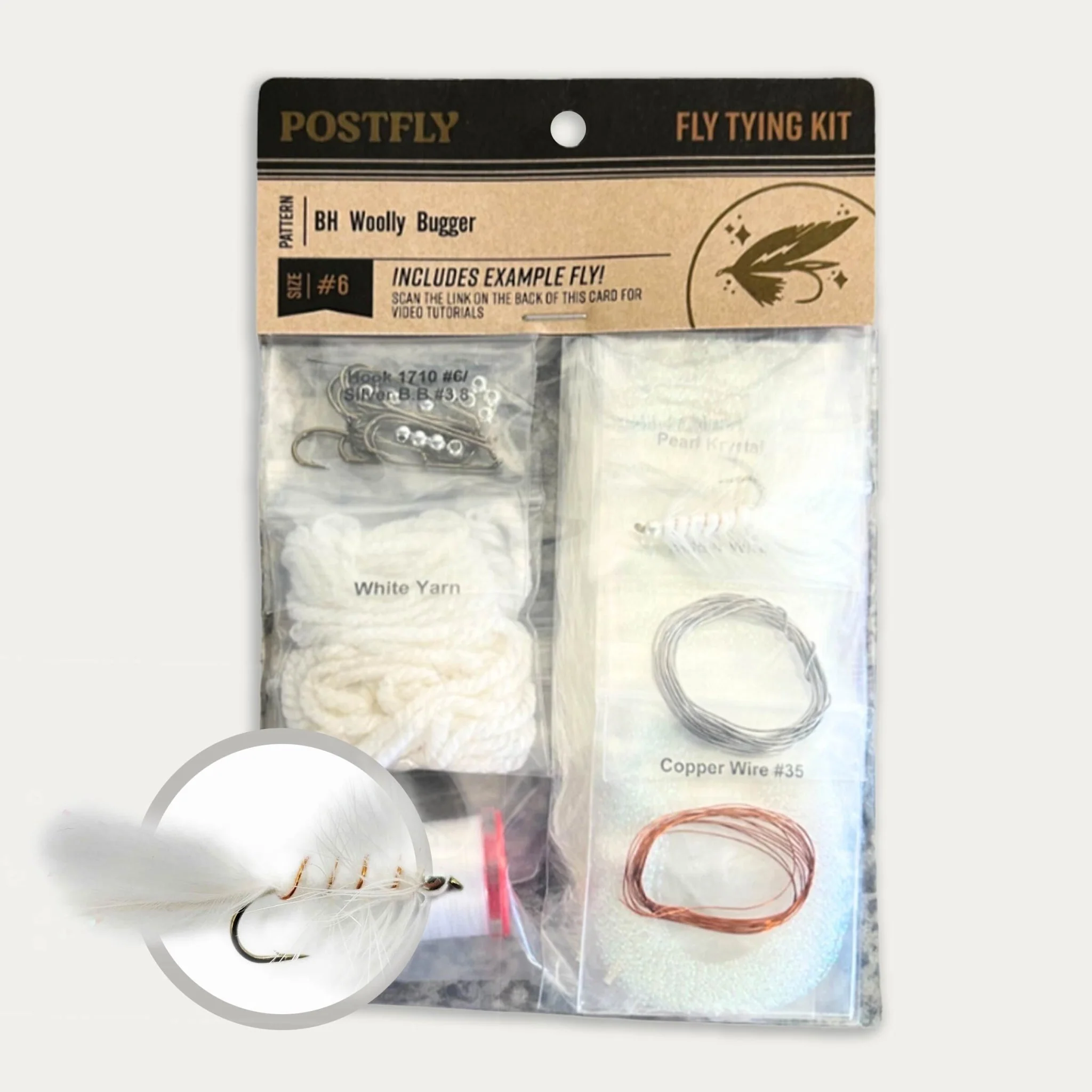 Postfly Fly tying kit | Bead Head Woolly Bugger #8 - Image 2