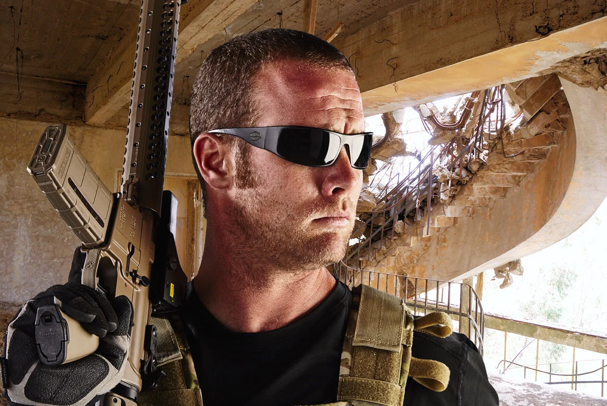 Outlaw Eyewear - Fugitive TAC Op Aluminum Sunglass Black Frame Transition Day-Night Pathfinder X Lens, with Multicam hat and Retaining cord - Image 7