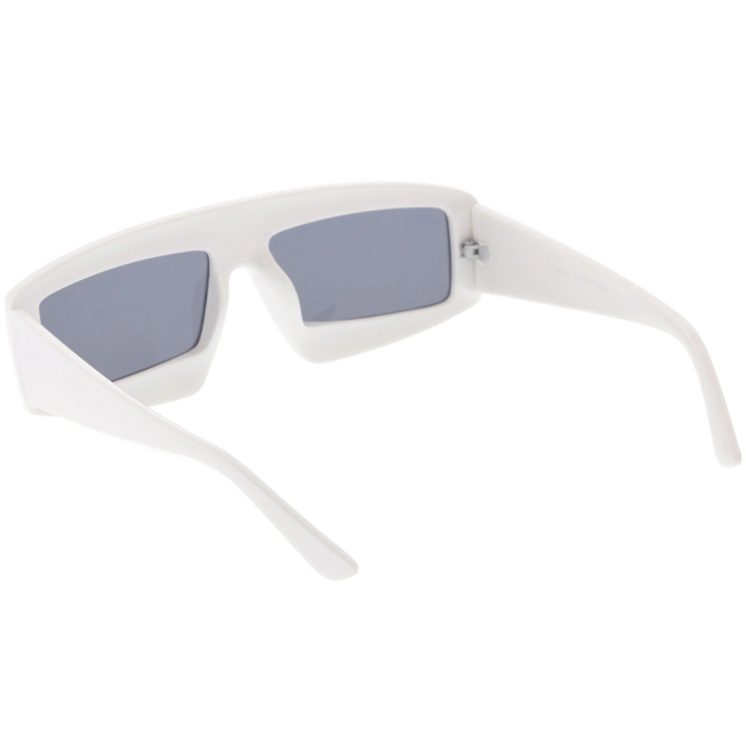 zeroUV Futuristic Retro Rectangle Block Flat Lens Sunglasses C752 - Image 13