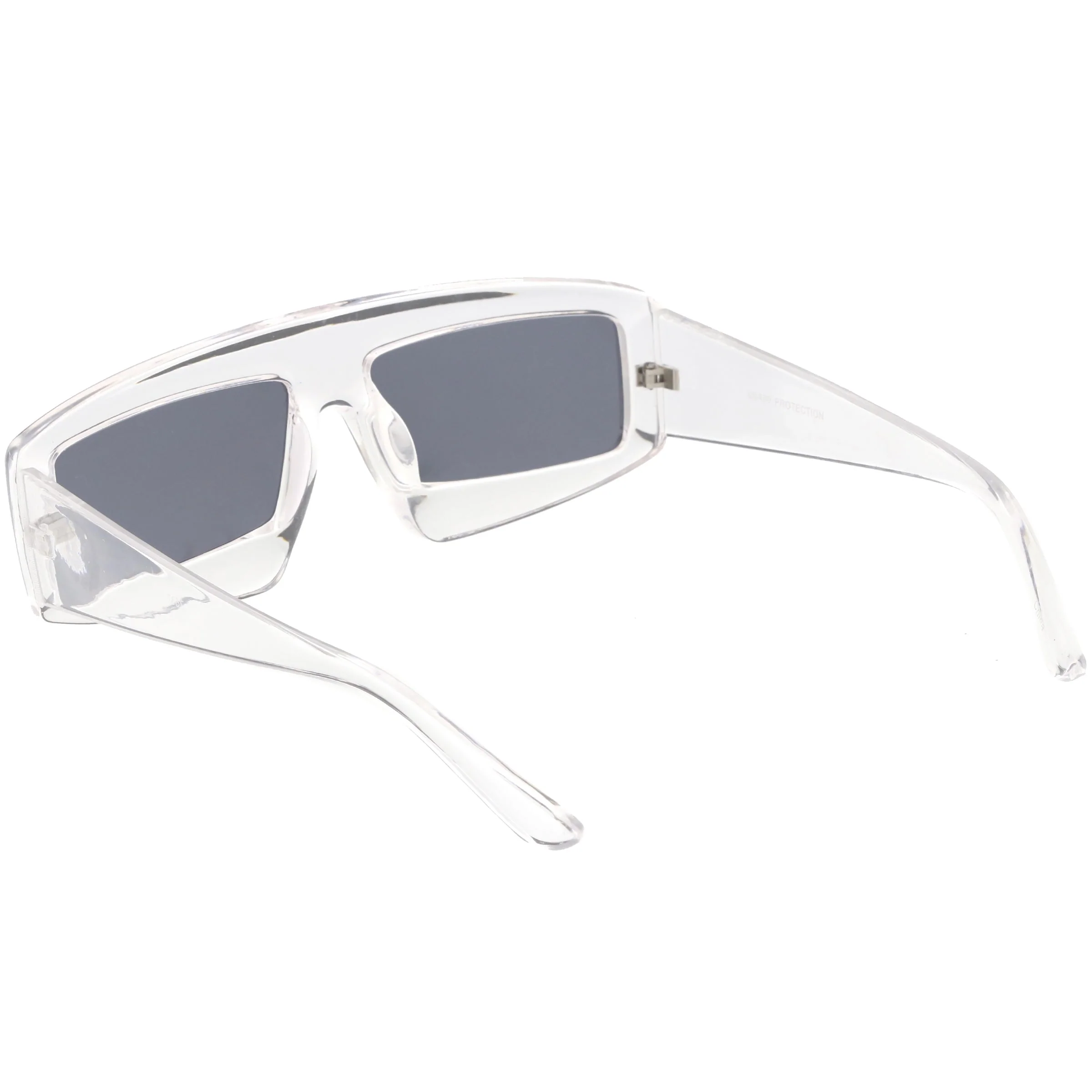 zeroUV Futuristic Retro Rectangle Block Flat Lens Sunglasses C752 - Image 17