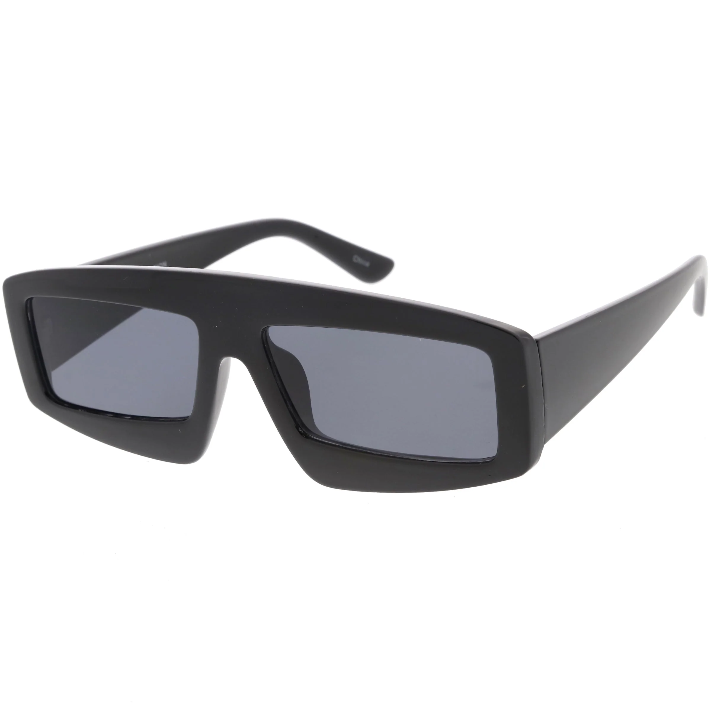 zeroUV Futuristic Retro Rectangle Block Flat Lens Sunglasses C752 - Image 6