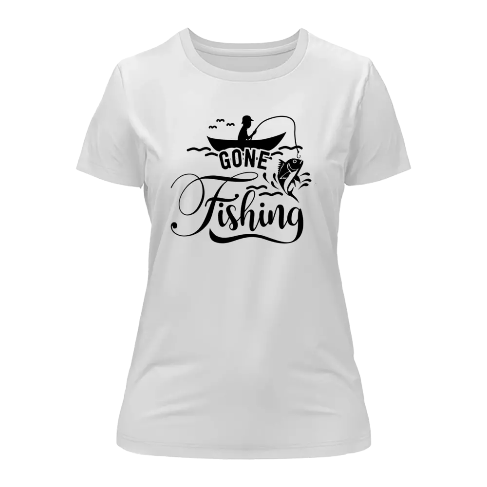 Outdoorzees Gone Fishing T-Shirt for Women - Image 3