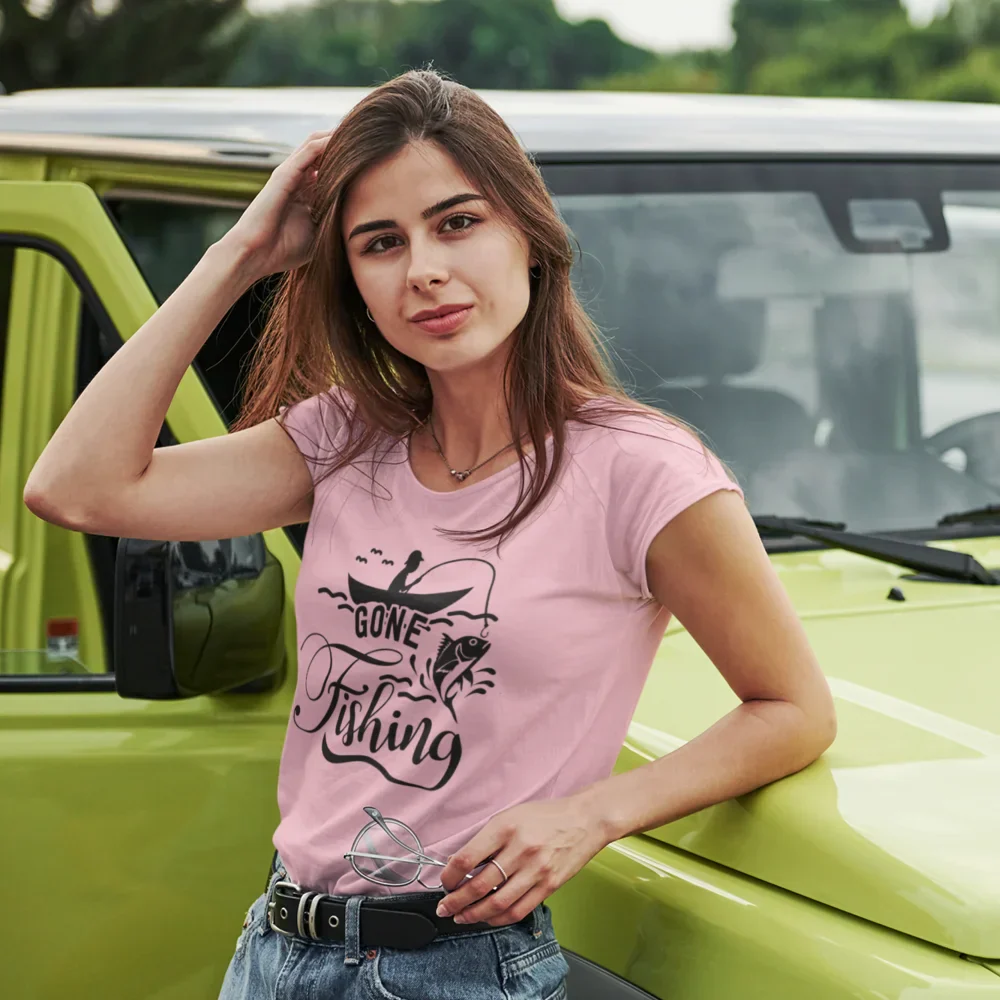 Outdoorzees Gone Fishing T-Shirt for Women - Image 4