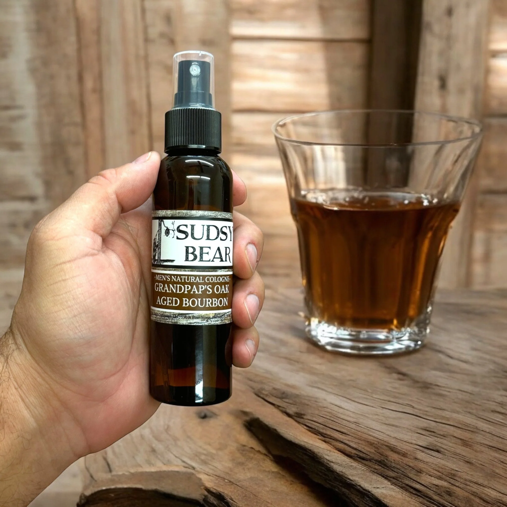 Sudsy Bear - Grandpap's Oak Aged Bourbon-Natural Cologne - Image 2