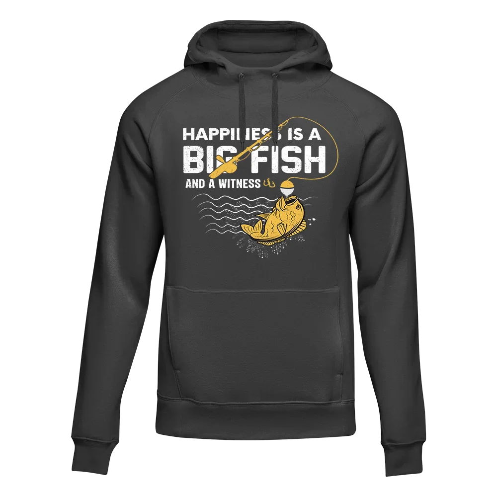 Outdoorzees Happiness Is A Big Fish Unisex Hoodie - Image 4