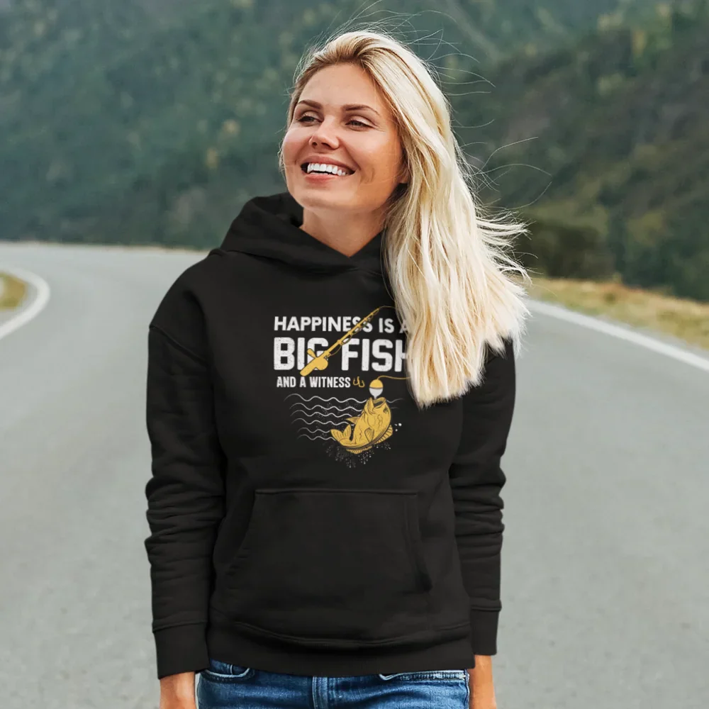 Outdoorzees Happiness Is A Big Fish Unisex Hoodie - Image 6