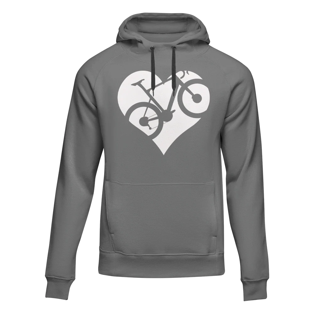 Outdoorzees Heart Bike Adult Fleece Hoodie - Image 2