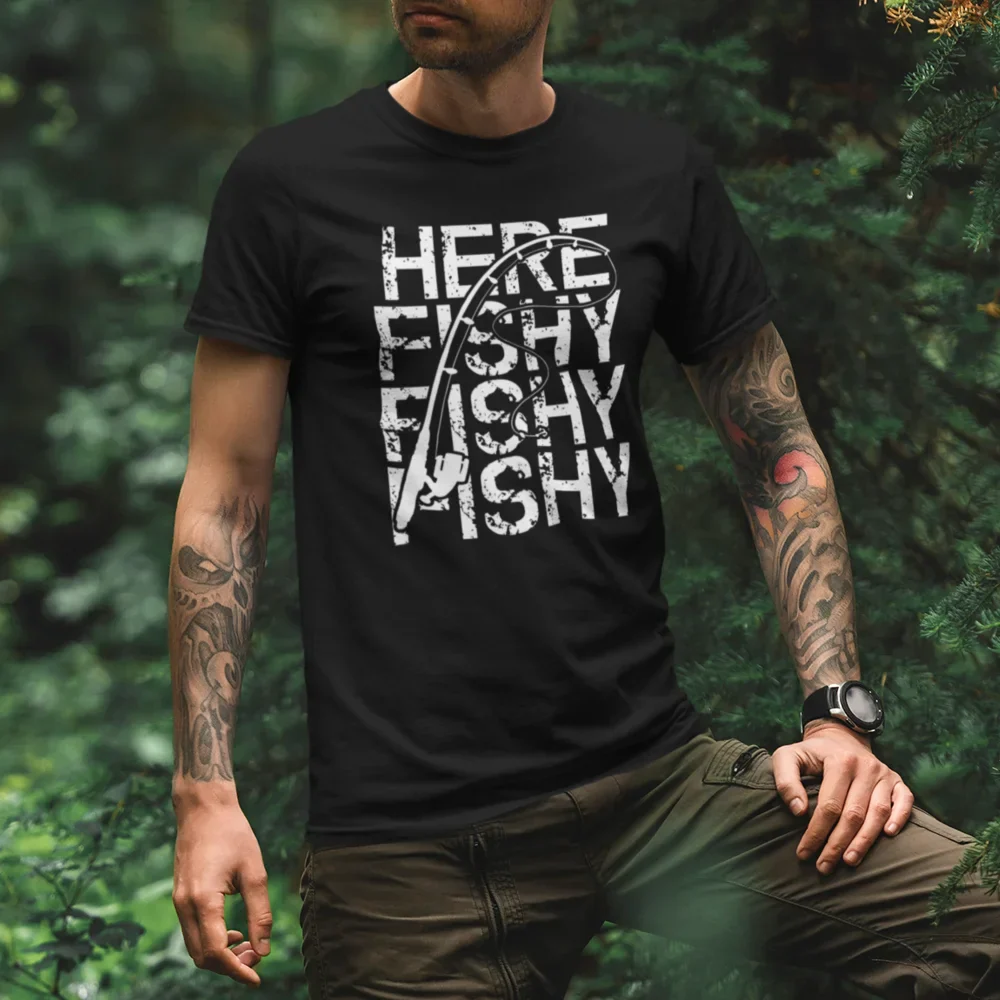 Outdoorzees Here Fishy Fishy Man T-Shirt - Image 5