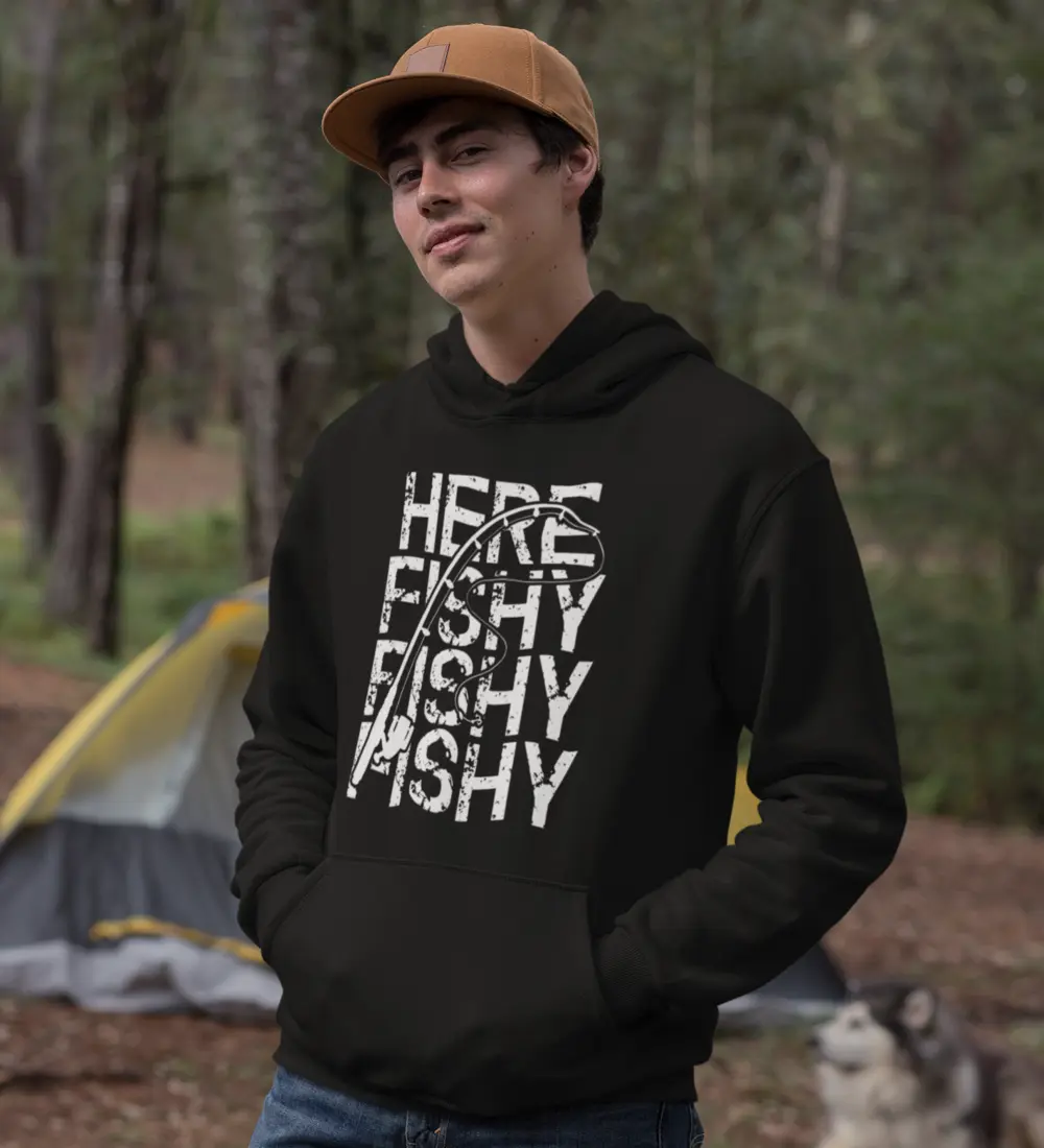 Outdoorzees Here Fishy Fishy Unisex Hoodie - Image 5