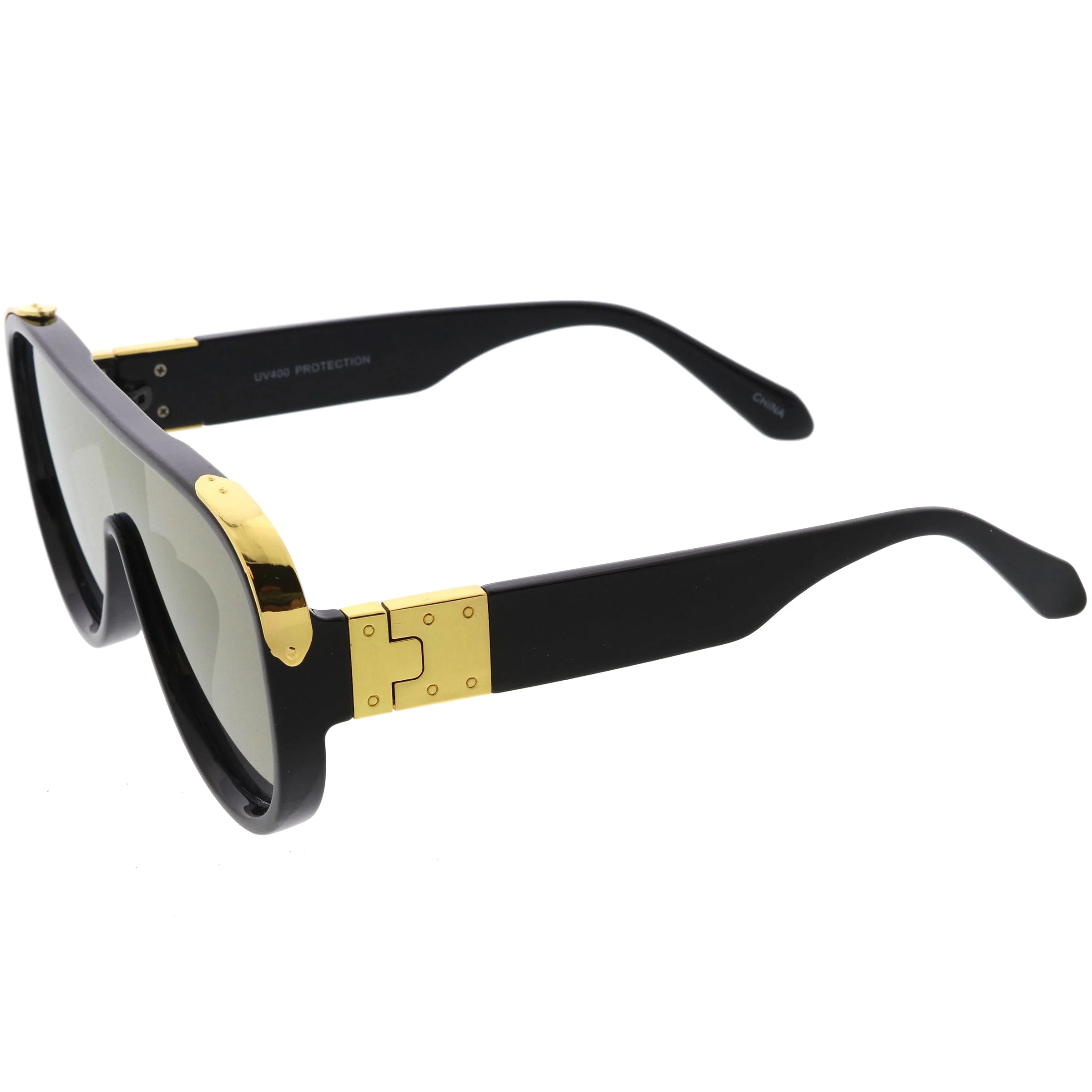 zeroUV High Fashion Neutral Rounded Lens Flat Top Oversize Shield Sunglasses D101 - Image 15