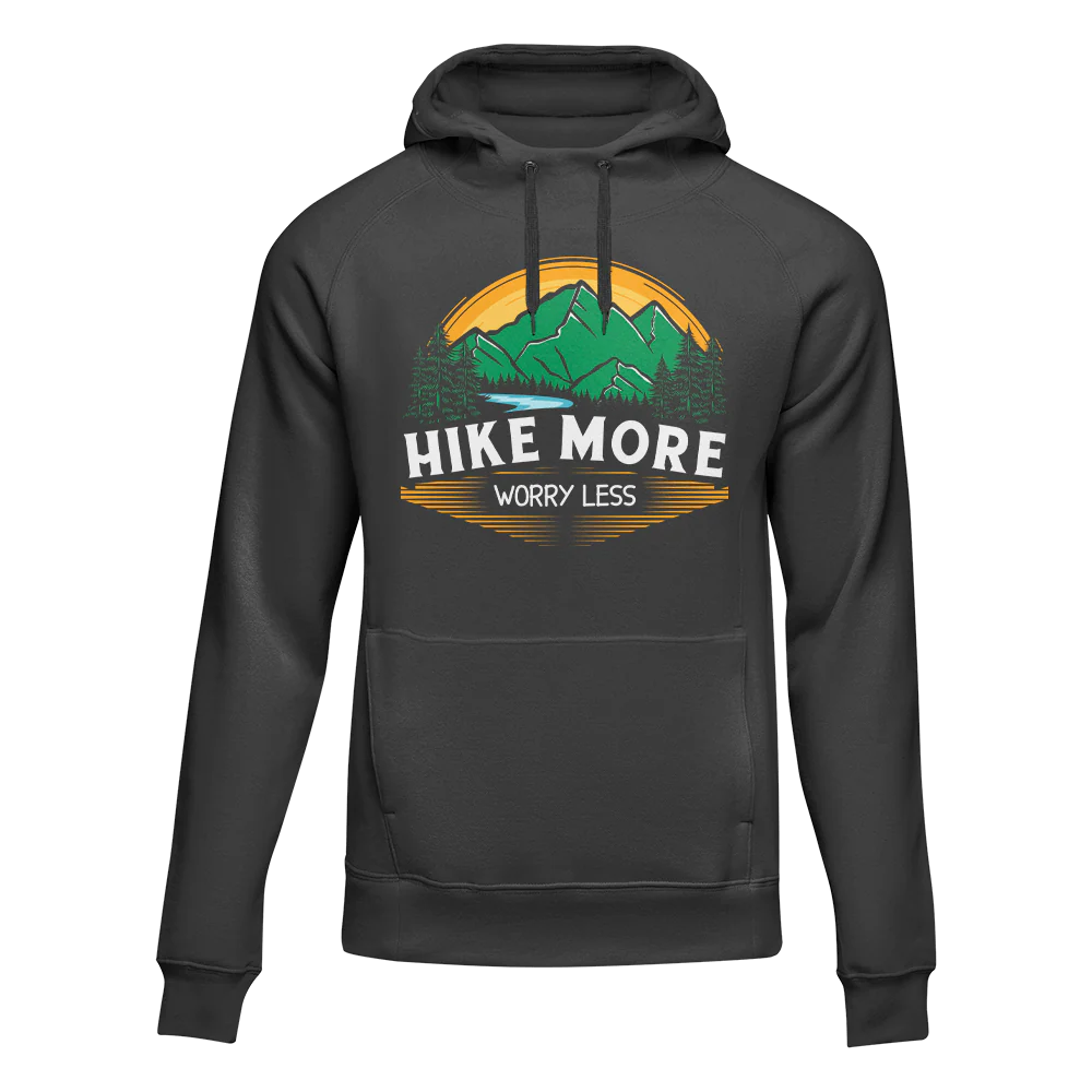 Outdoorzees Hike More Worry Less Adult Fleece Hoodie