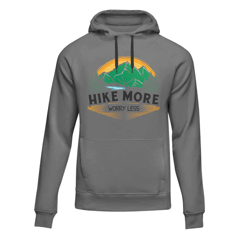 Outdoorzees Hike More Worry Less Adult Fleece Hoodie - Image 3