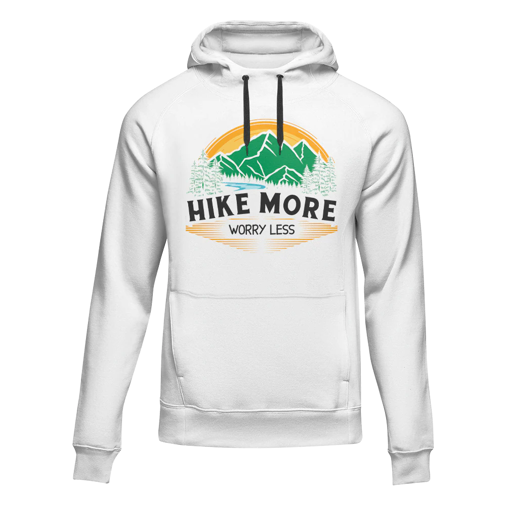 Outdoorzees Hike More Worry Less Adult Fleece Hoodie - Image 4