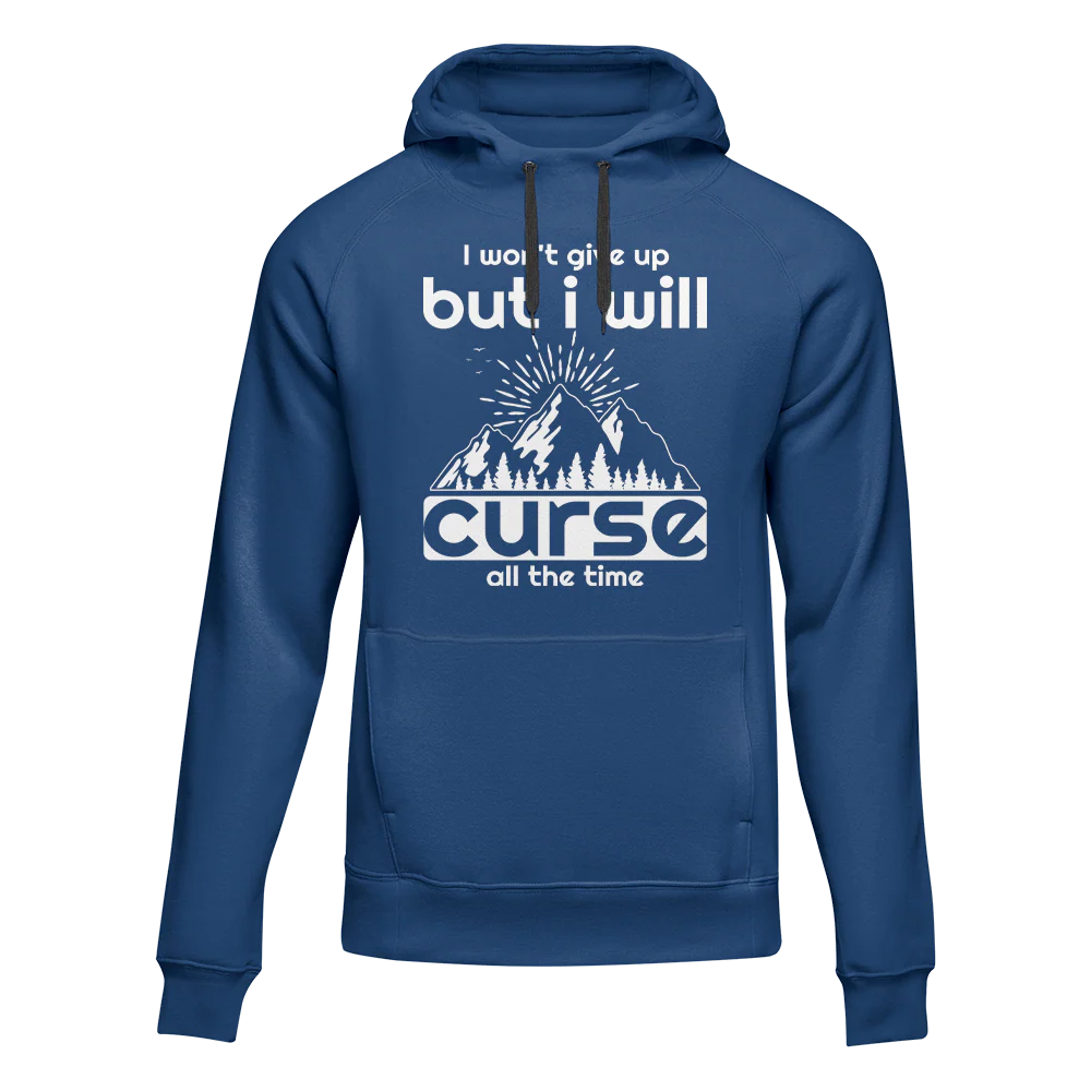 Outdoorzees Hiking I Won't Give Up But I Will Curse Adult Fleece Hoodie - Image 3