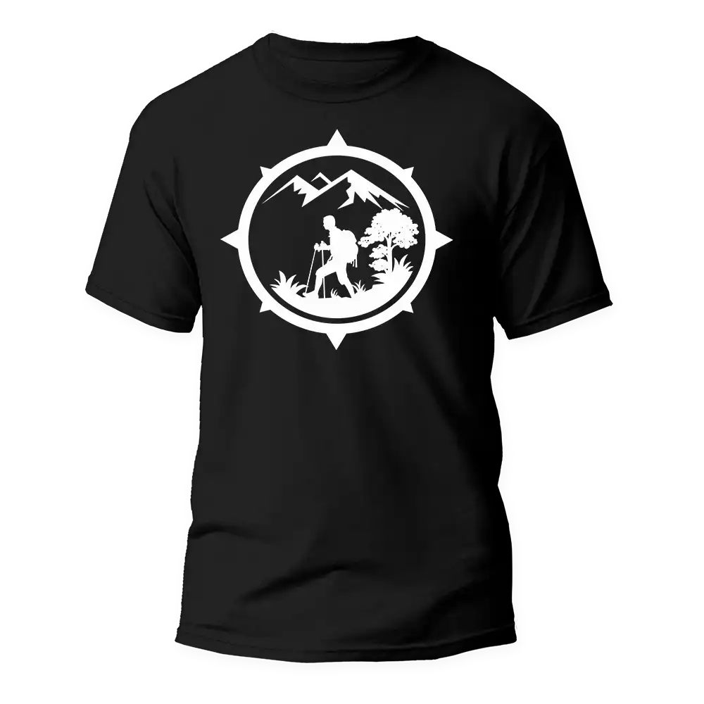 Outdoorzees Hiking Mountain Compass Man T-Shirt - Image 4