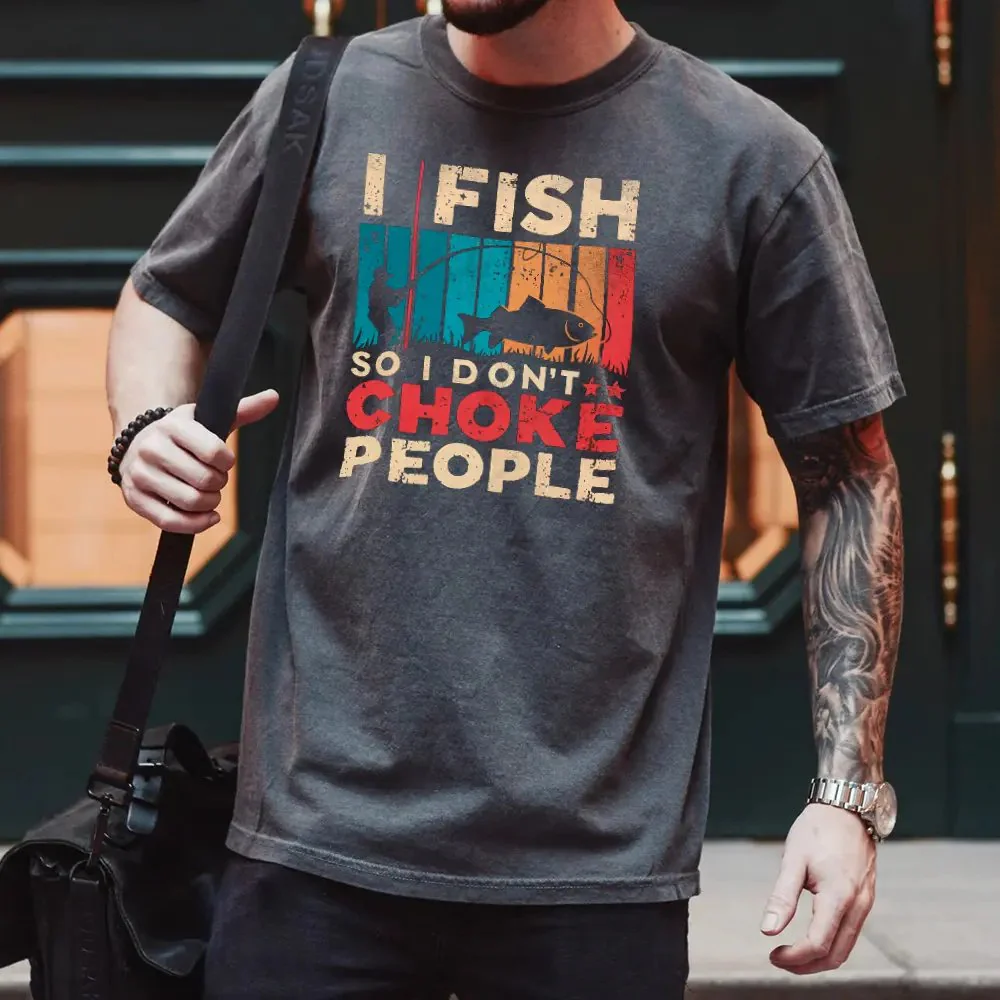 Outdoorzees I Fish So I Don't Choke People Shirt - Image 4