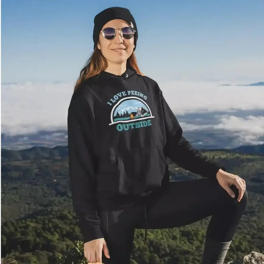 Outdoorzees I Love Peeing Outside Adult Women Fleece Hoodie