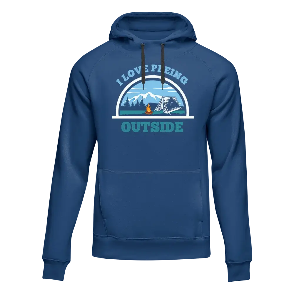 Outdoorzees I Love Peeing Outside Men Adult Fleece Hoodie - Image 4