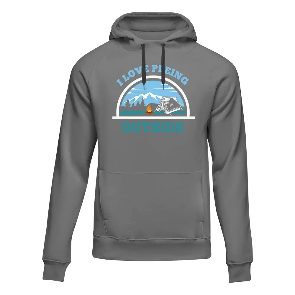 Outdoorzees I Love Peeing Outside Men Adult Fleece Hoodie - Image 5