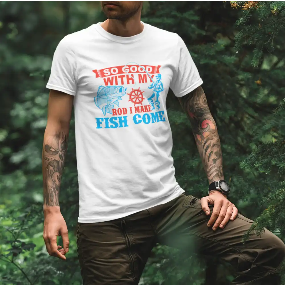 Outdoorzees I Make Fish Come Man T-Shirt - Image 3