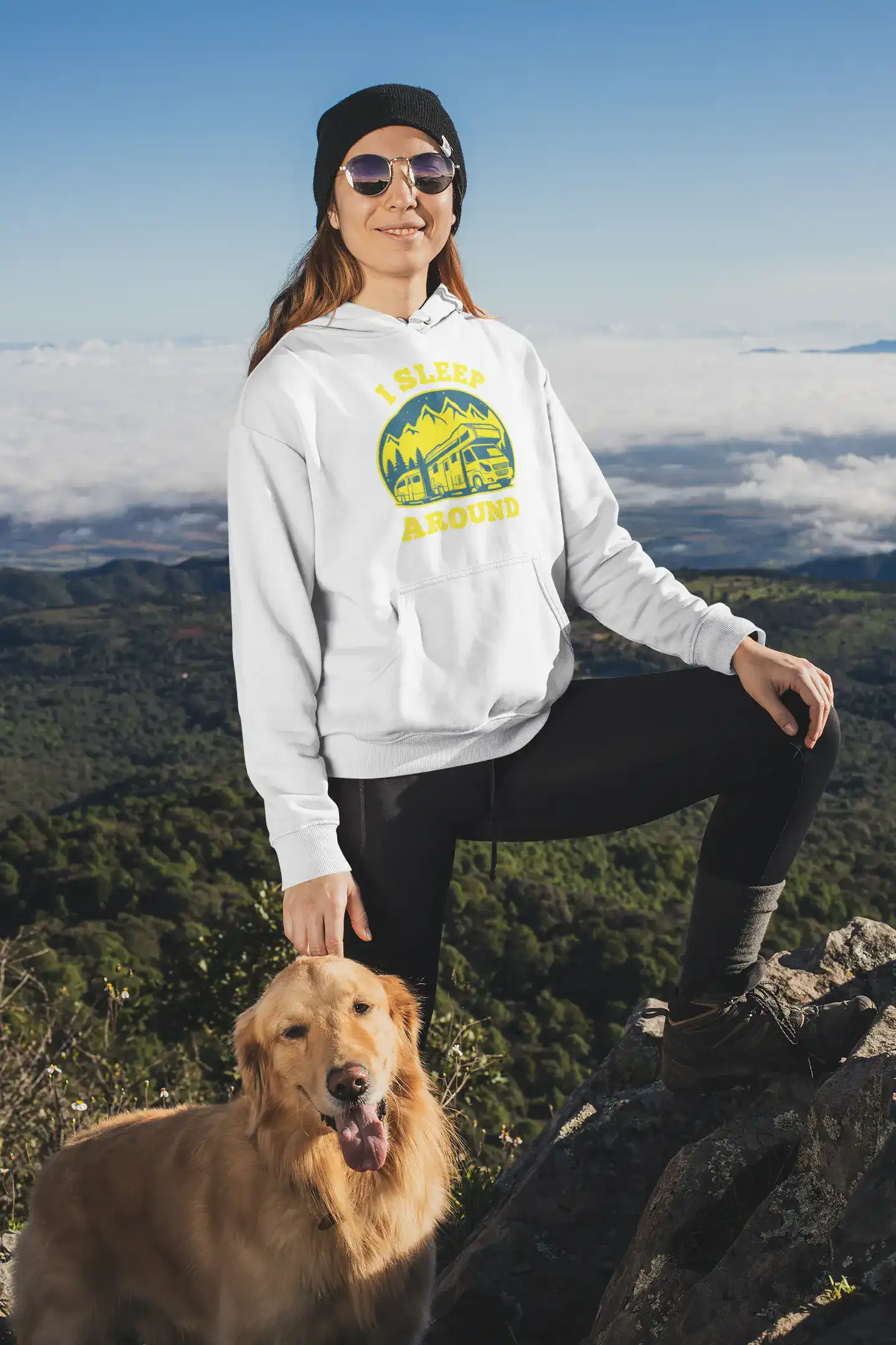 Outdoorzees I Sleep Around Adult Women Fleece Hoodie - Image 3